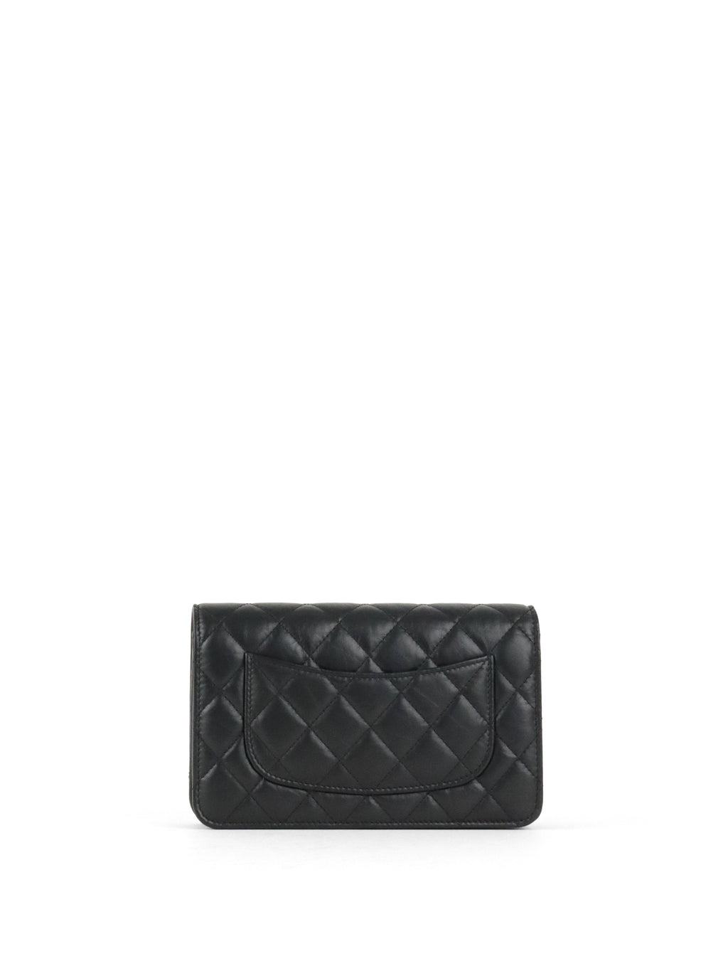 Chanel Black Aged Calfskin 2.55 Wallet On Chain