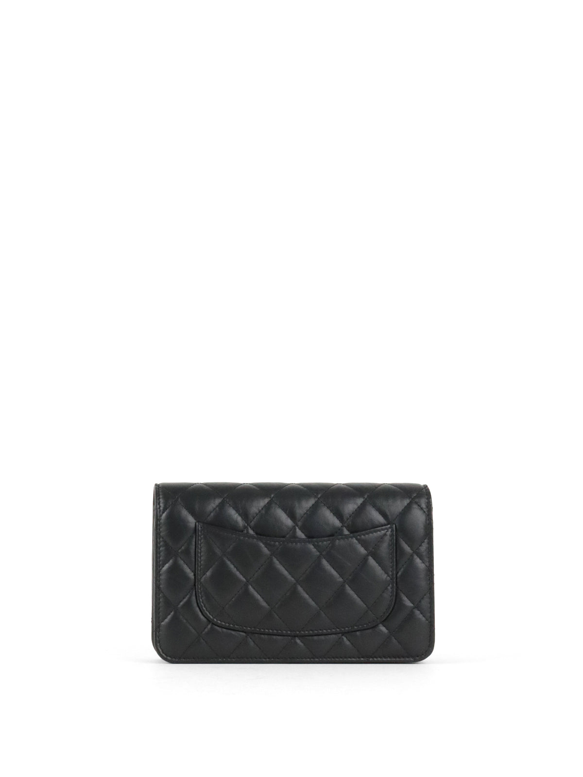 Chanel Black Aged Calfskin 2.55 Wallet On Chain