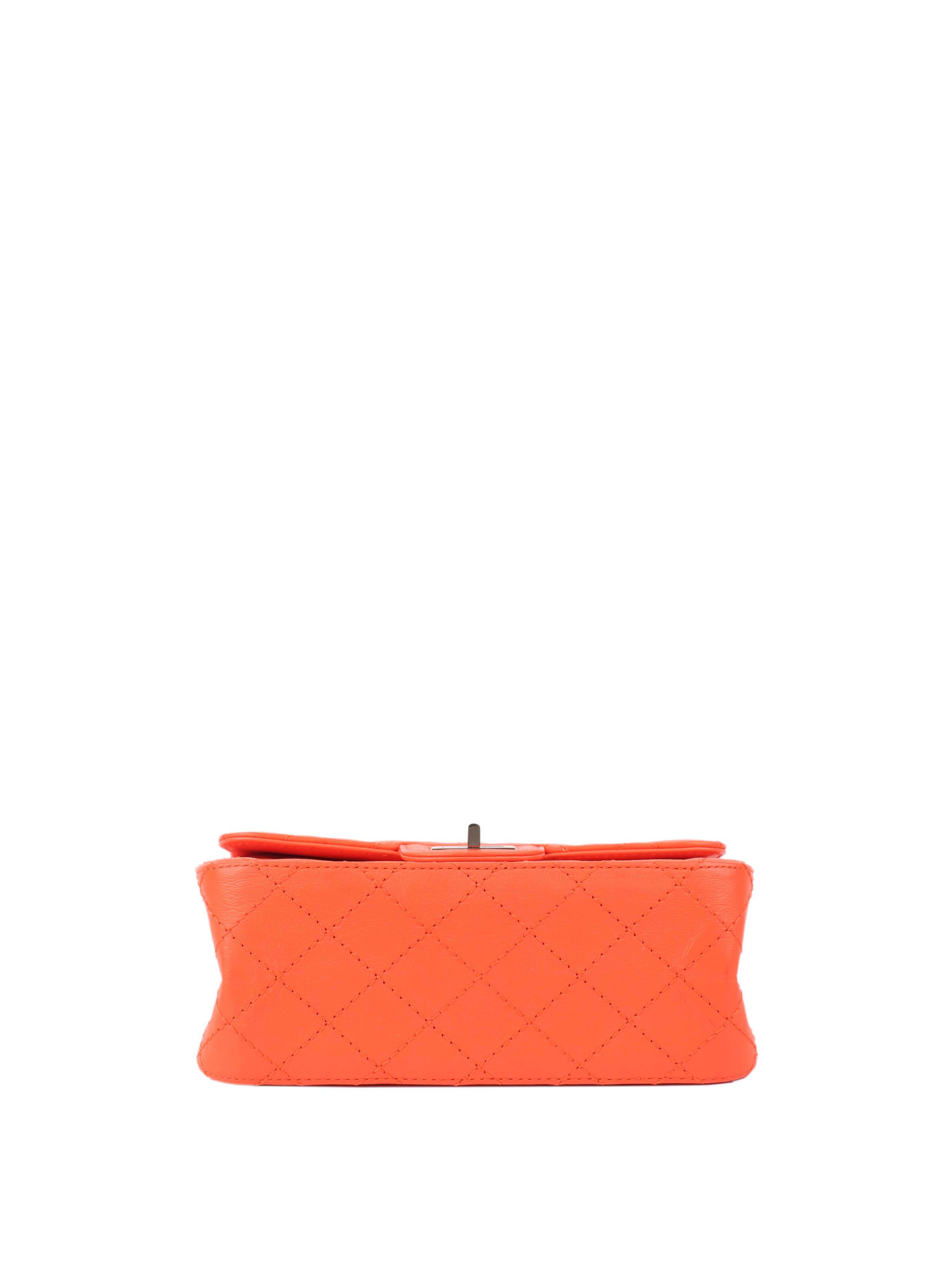Chanel Small Bright Orange 2.55 Bag SHW.