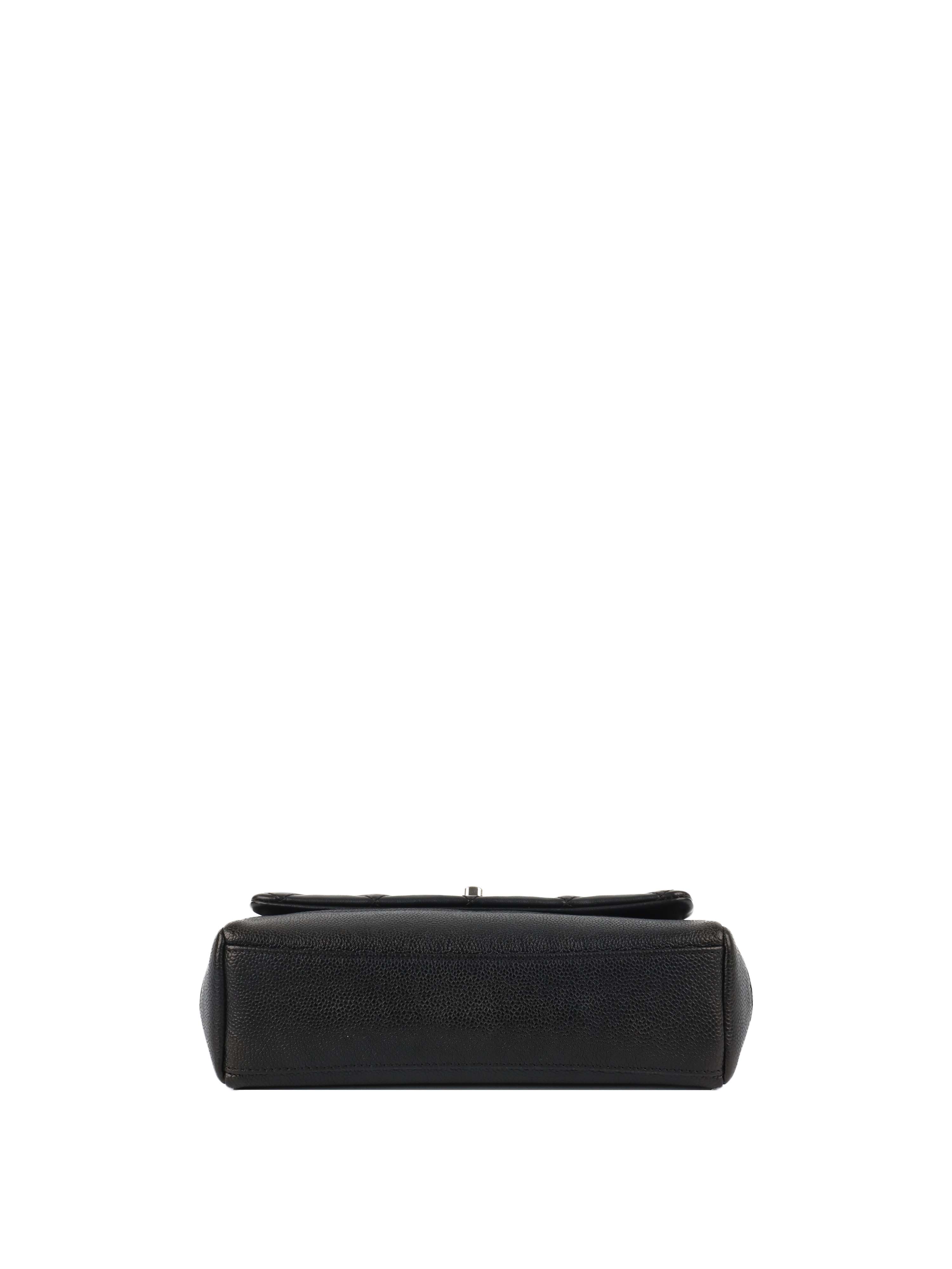 Chanel Black Quilted Lambskin & Caviar CC Flap Bag SHW.