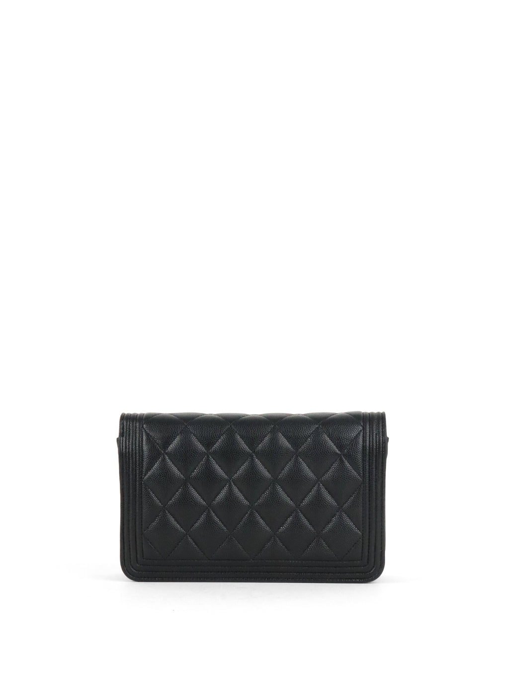 Chanel Black Caviar Boy Wallet On Chain GHW