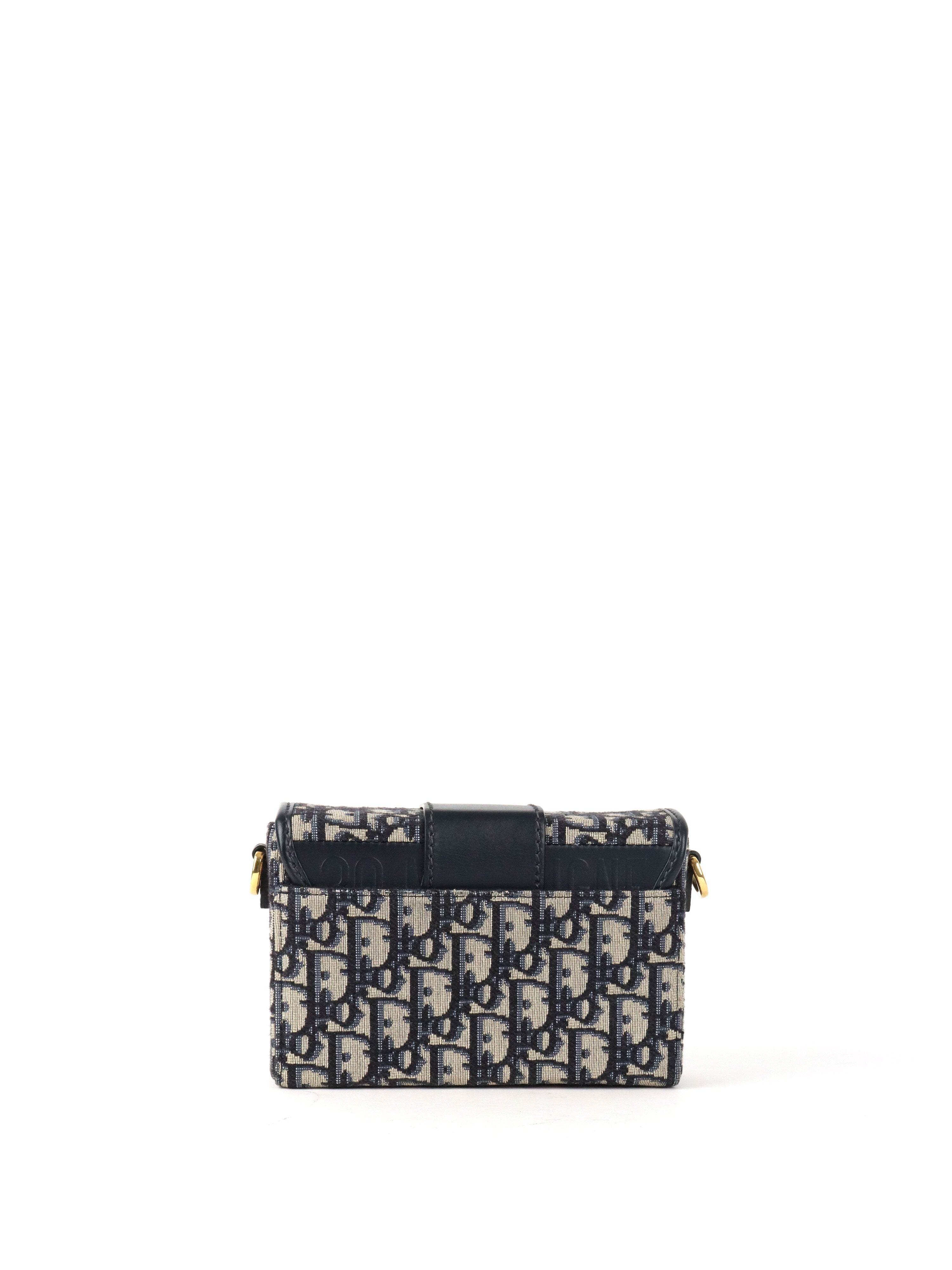 Dior 30 Montaigne Navy Oblique Box Bag