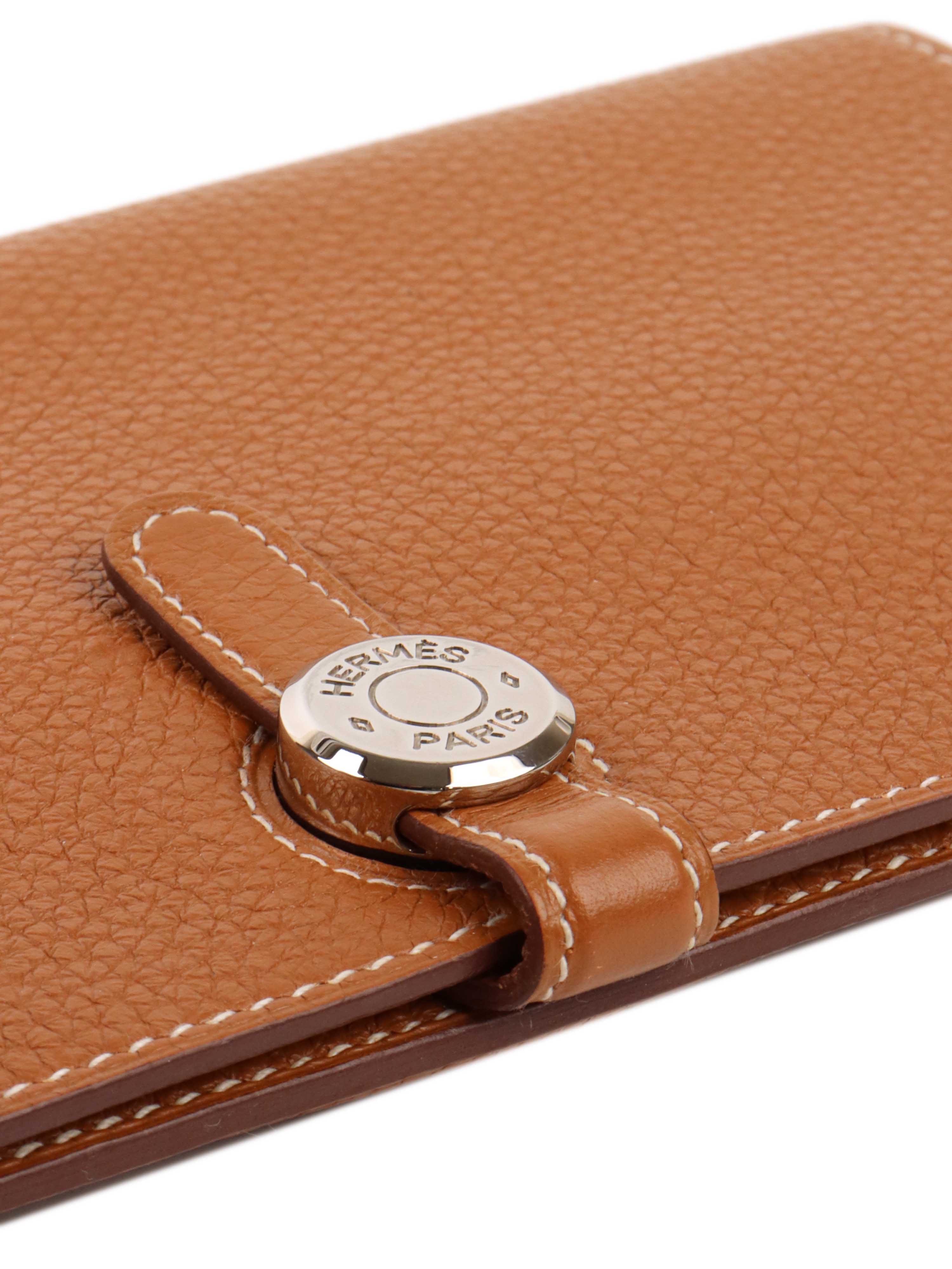 Hermes Tan Dogon Long Wallet.