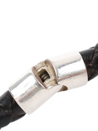 Bottega Veneta Black Knot Leather Bracelet.