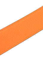 Hermes Reversible leather belt in Noir/Orange 32 mm.