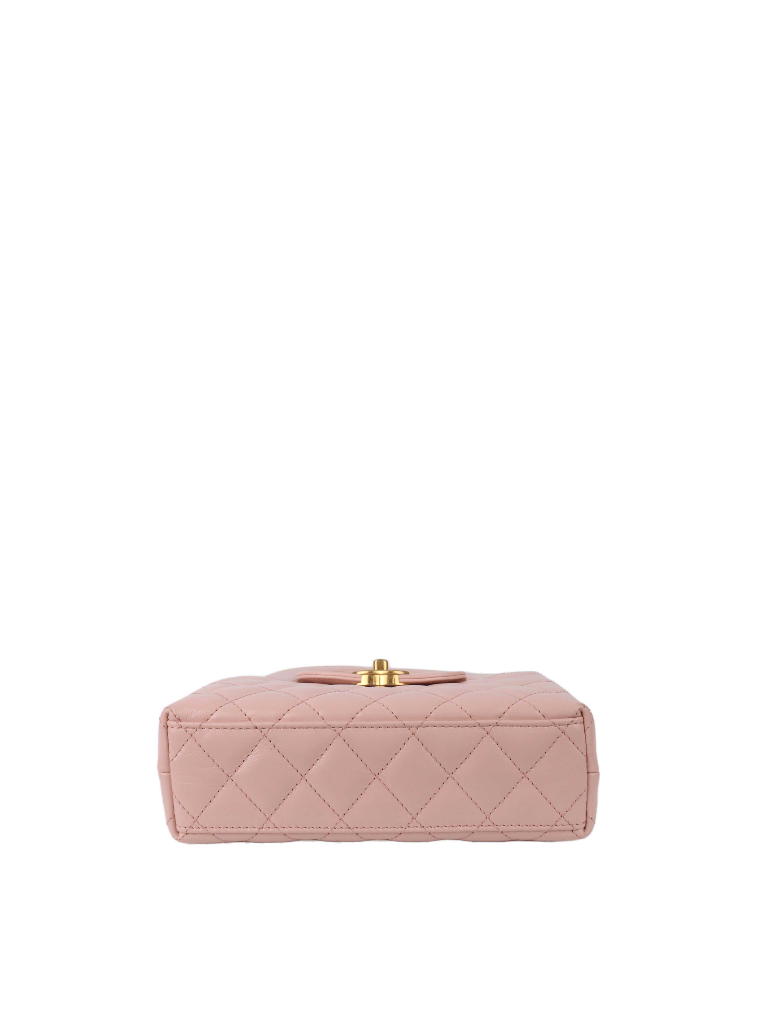 Chanel pink hot sale flap bag