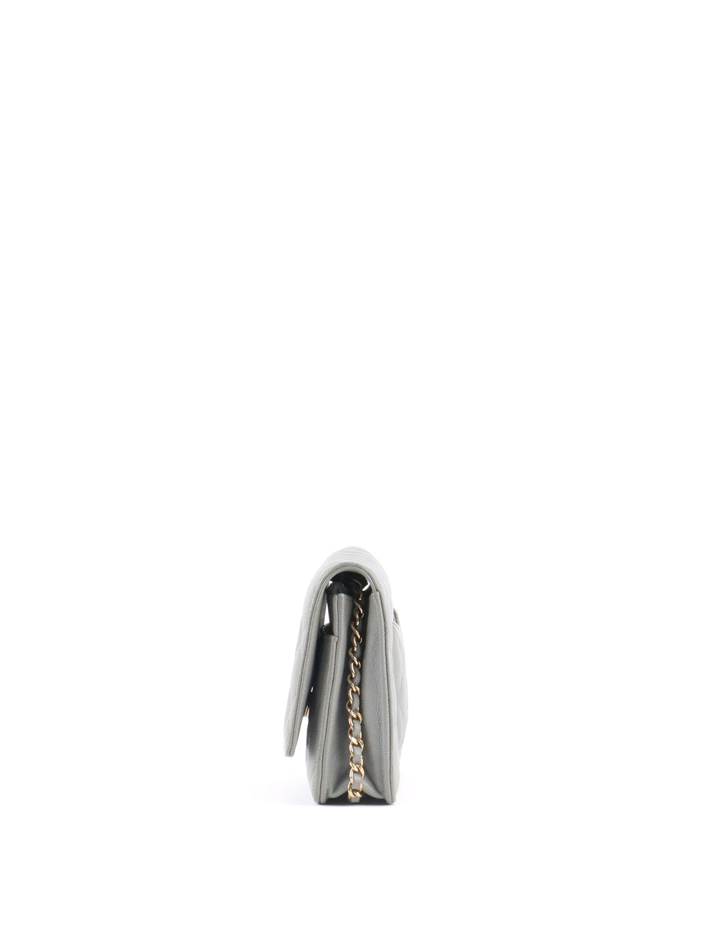 Chanel Grey Caviar Wallet on Chain LGHW