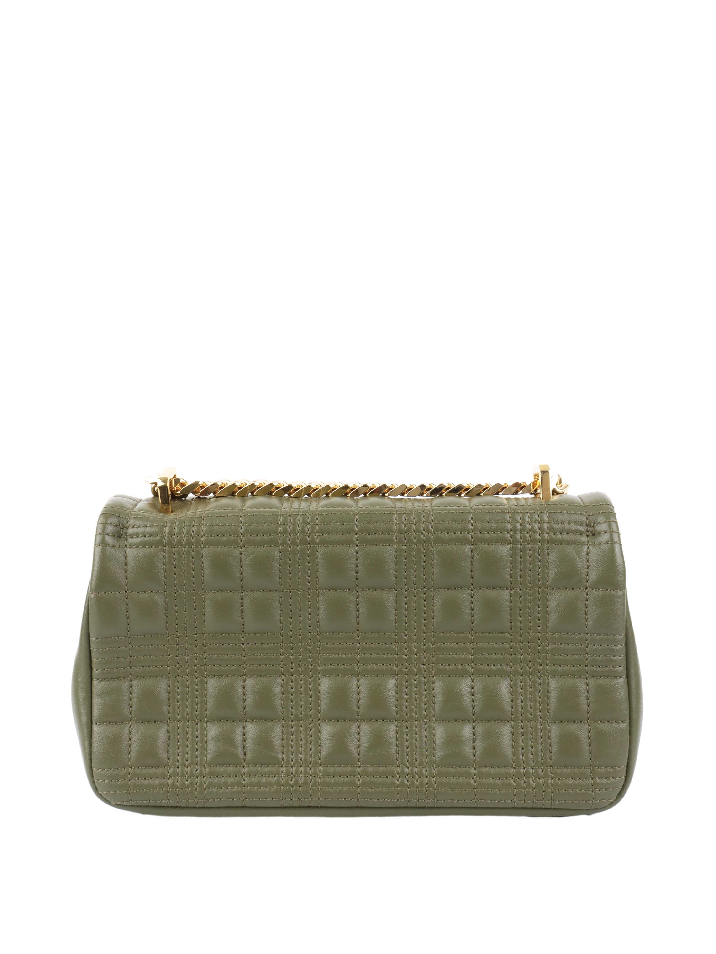 Burberry Khaki Leather Crossbody Bag.