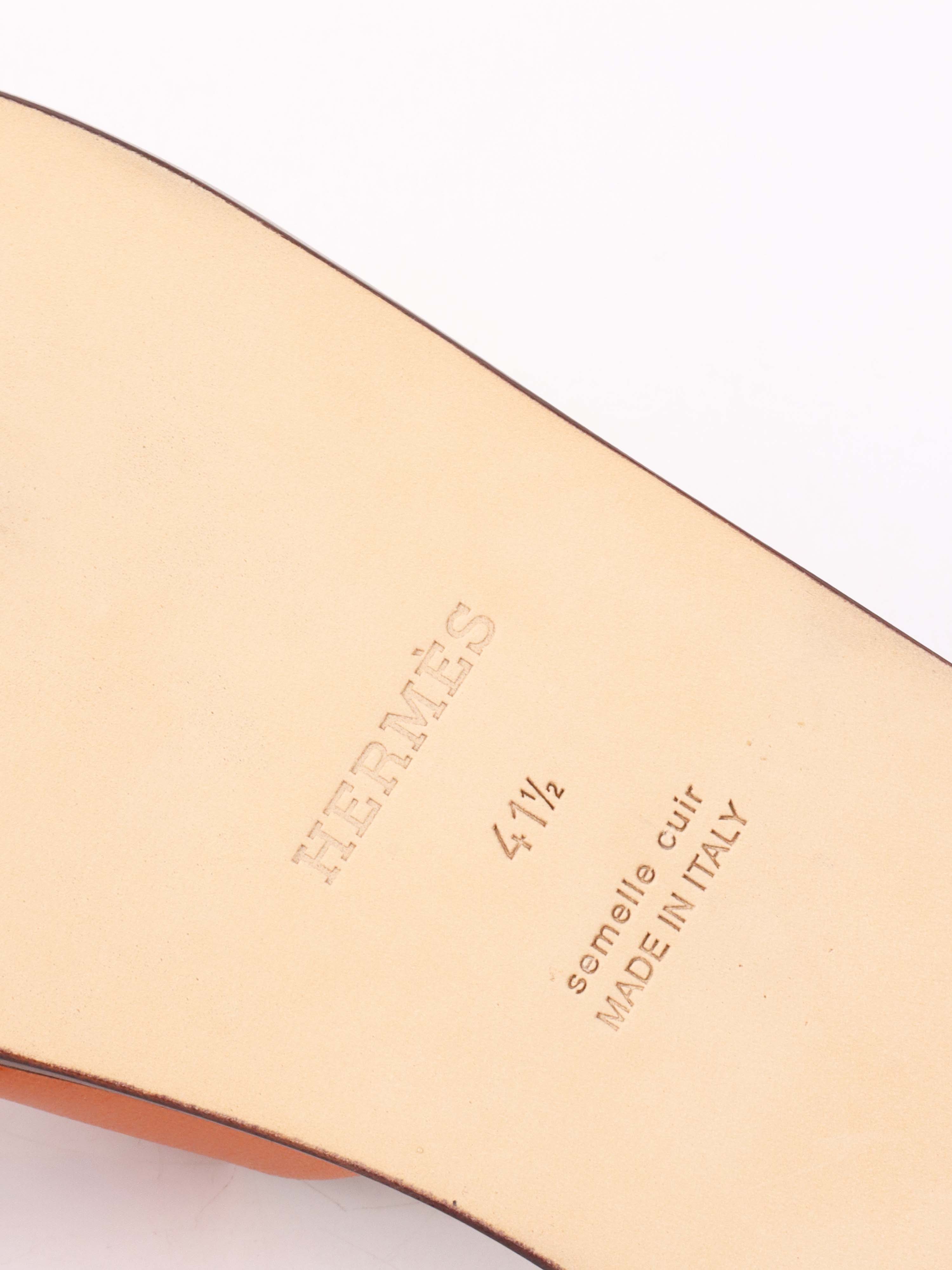 Hermes Marron Glaise Izmir Sandals.