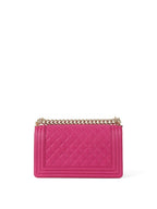 Chanel Berry Pink Medium Caviar Boy Bag LGHW