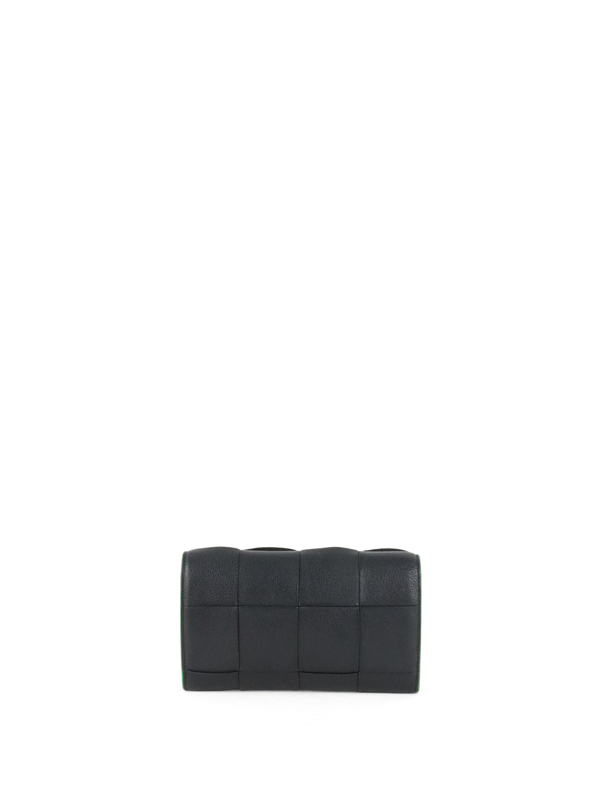 Bottega Veneta Black & Green Long Flap Cassette Wallet