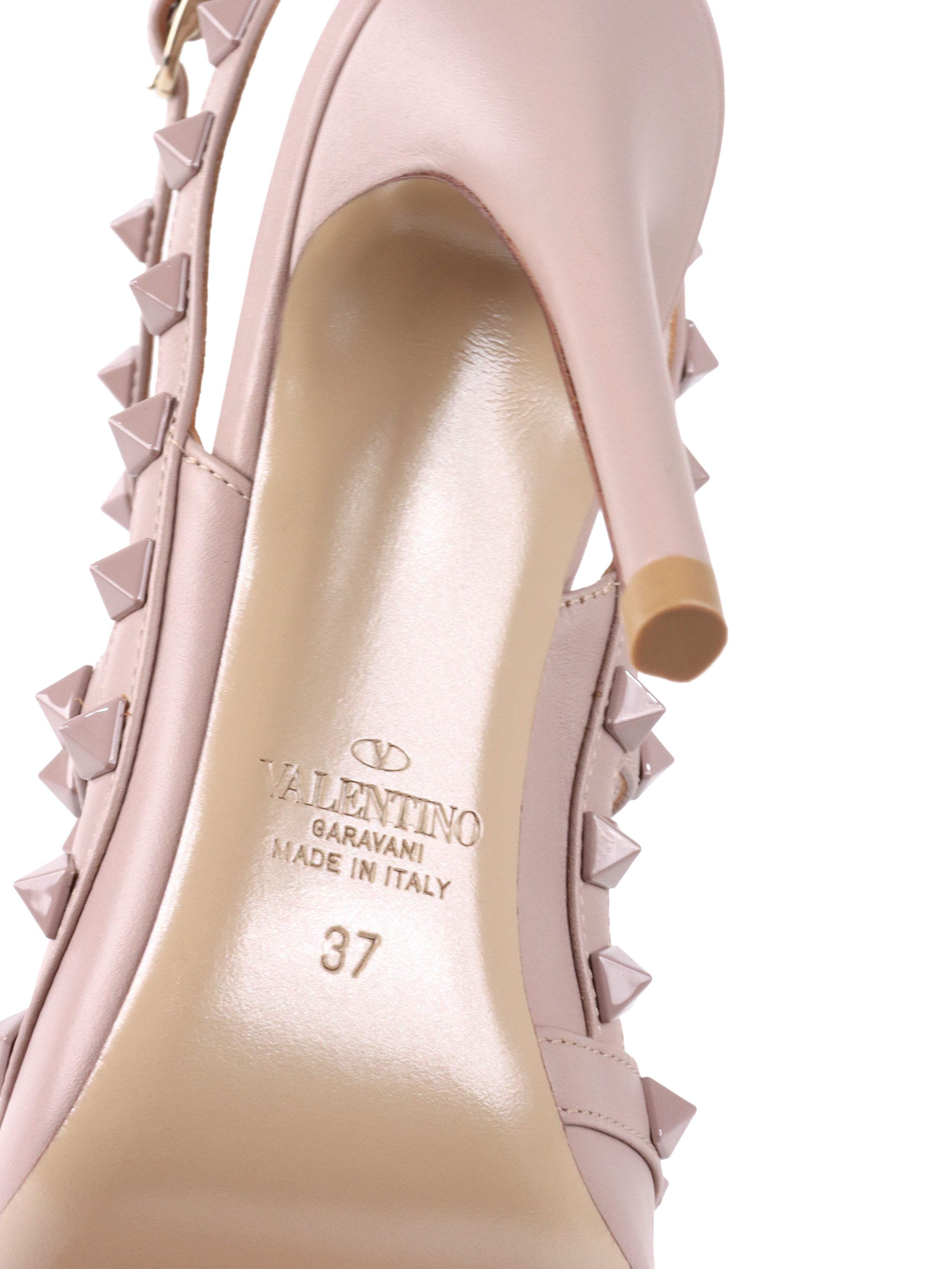 Valentino Poudre Rockstud Ankle Strap Pump 100 Mm