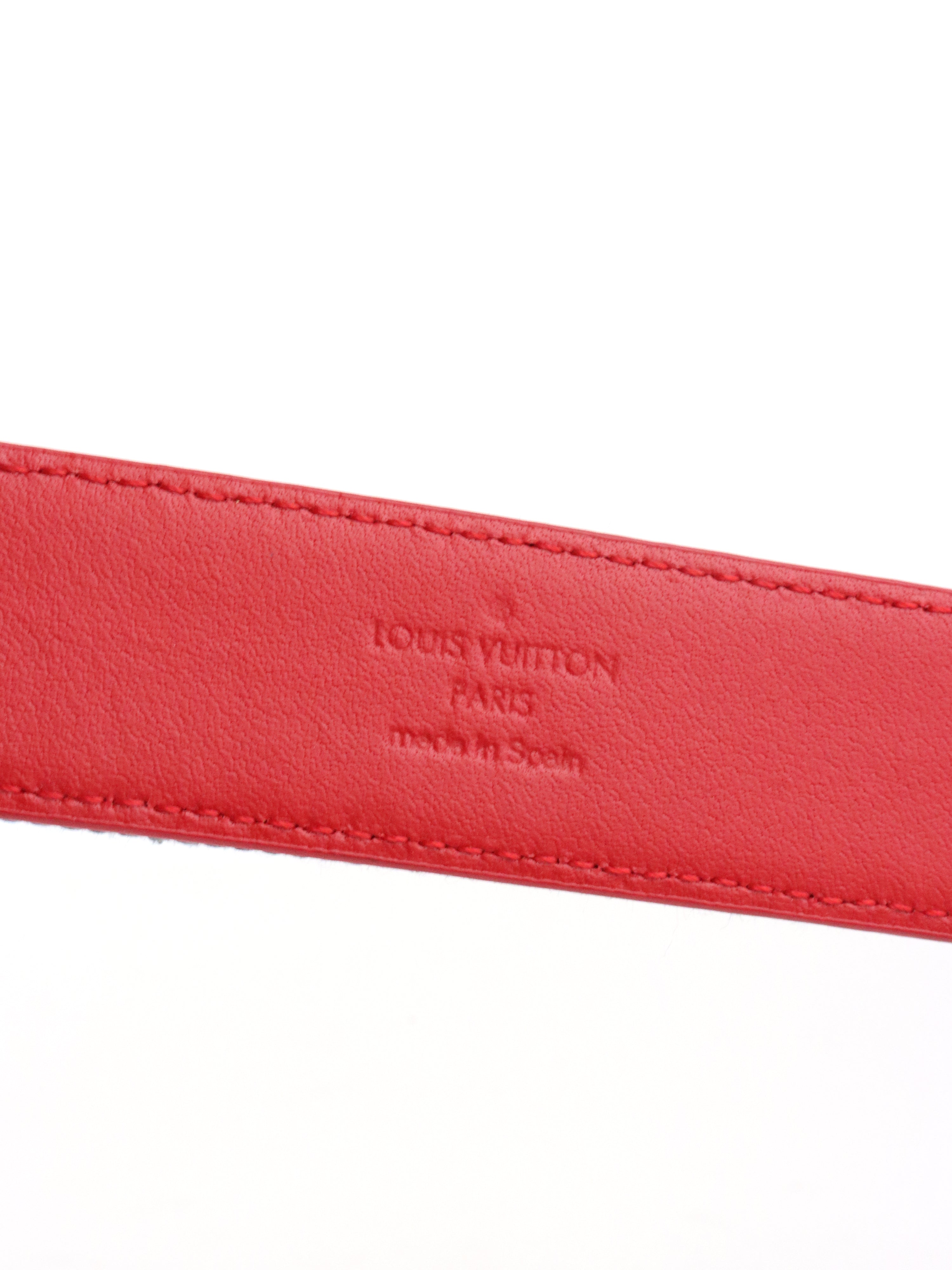 Louis Vuitton Denim LV Iconic Belt Damier & Monogram Patchwork Belt size 90
