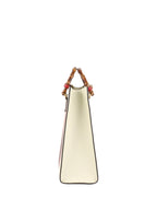 Gucci White Diana NM Stripe Bamboo Handle Bag