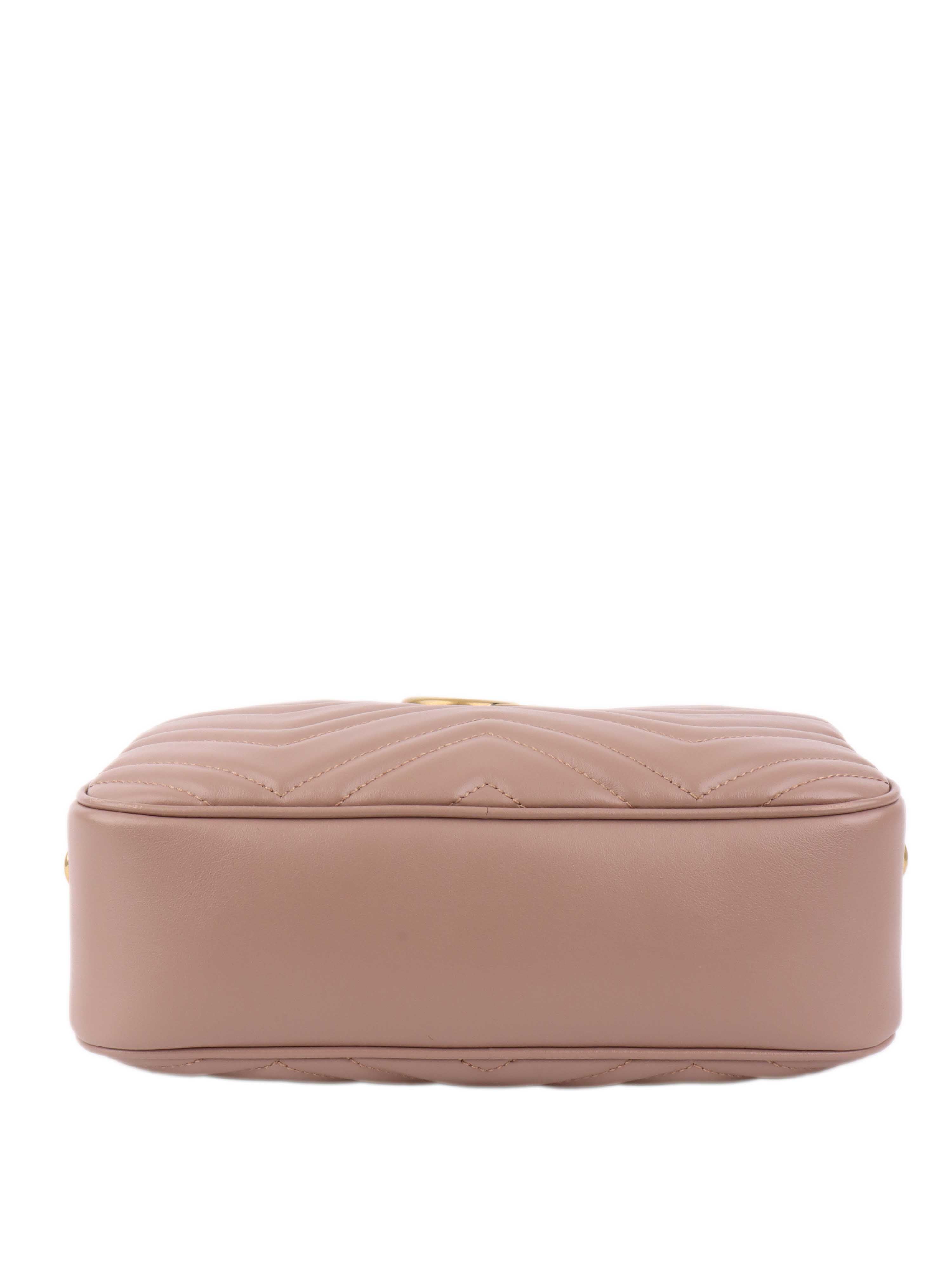 Gucci Small Beige Marmont Shoulder Bag.