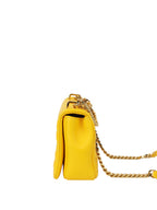 Burberry Yellow Quitled Leather Small Lola Bag.