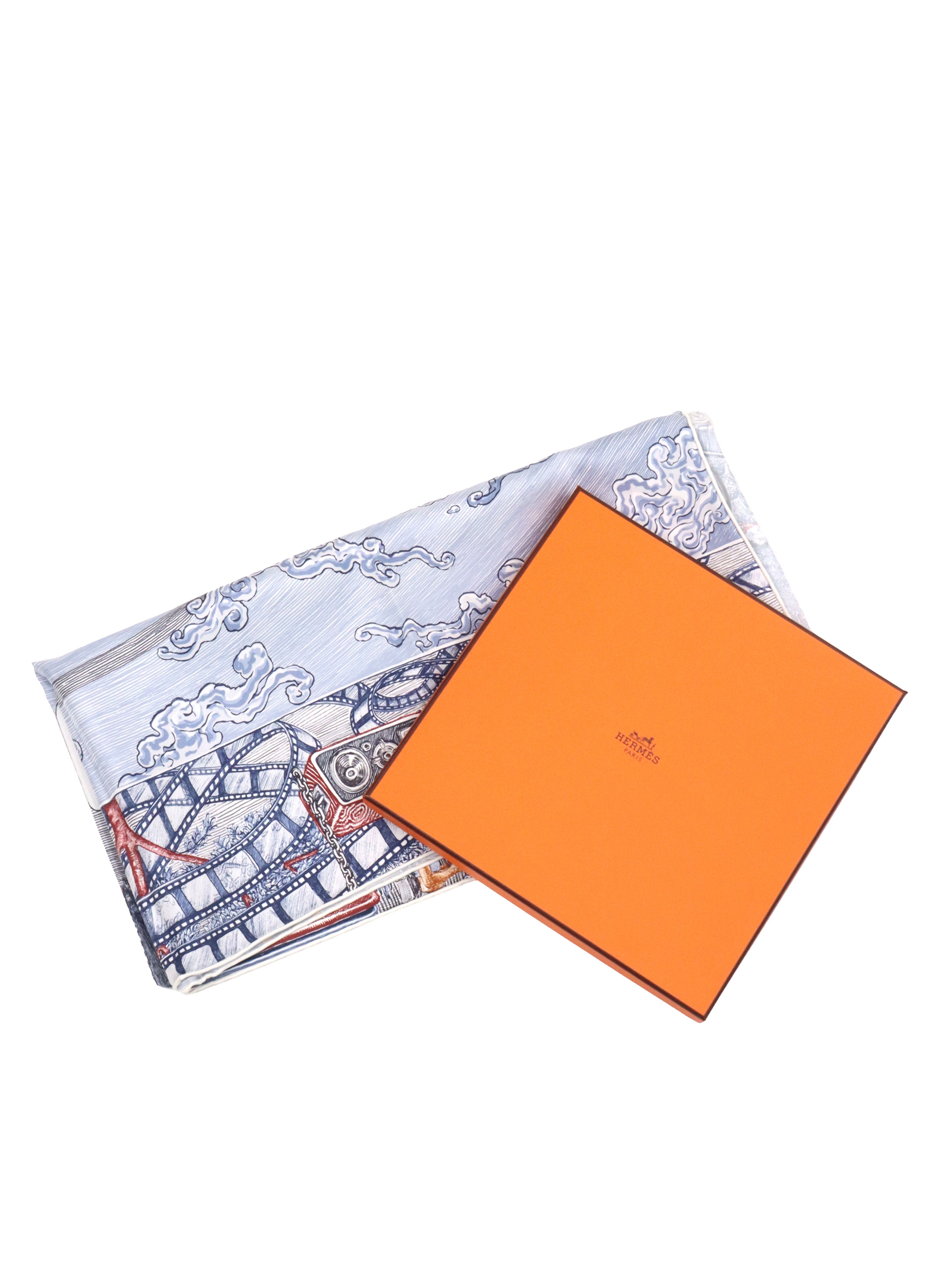 Hermes Ardoise & Blanc City of Light Scarf