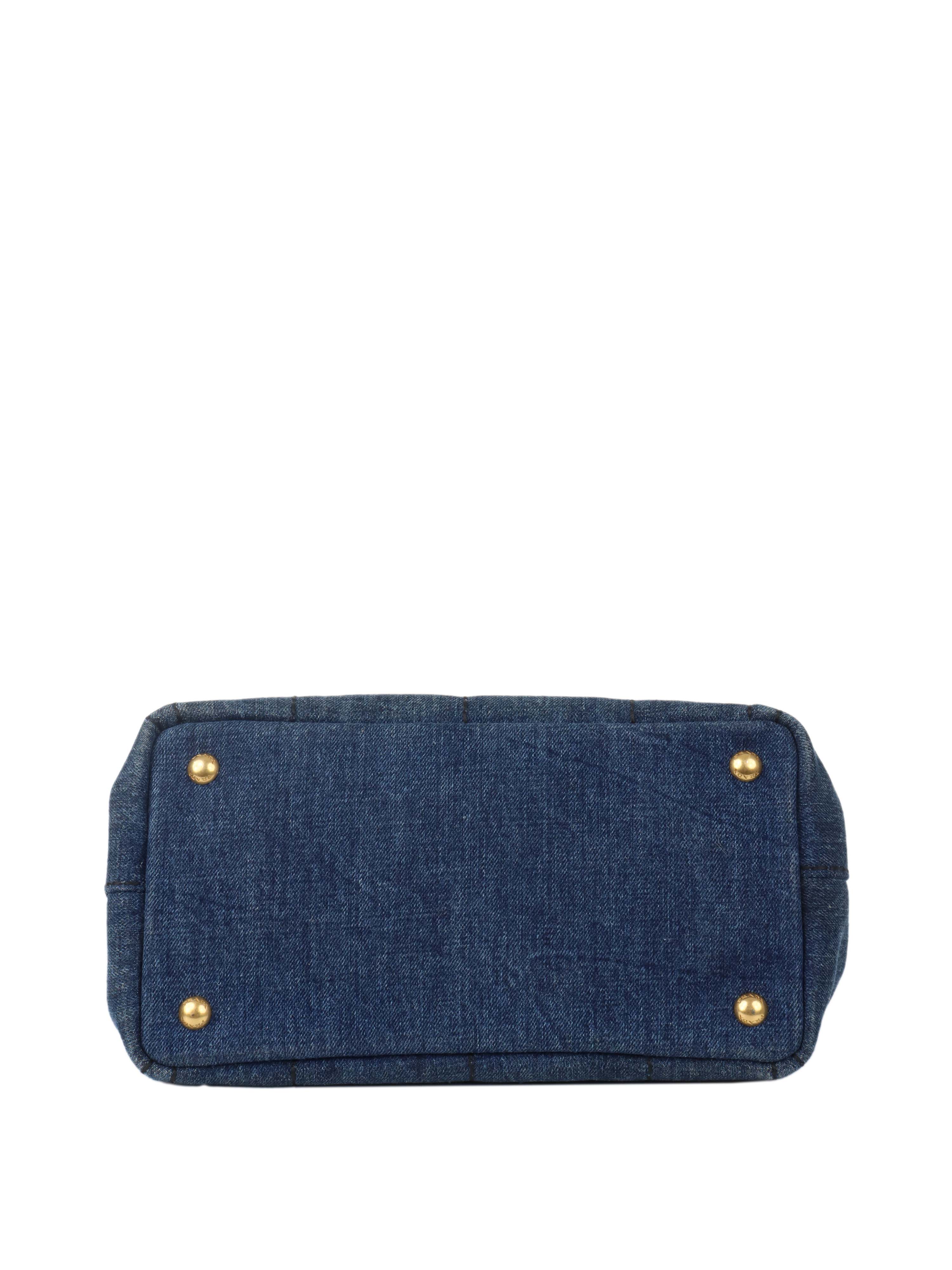 Prada Small Canapa Denim Tote.