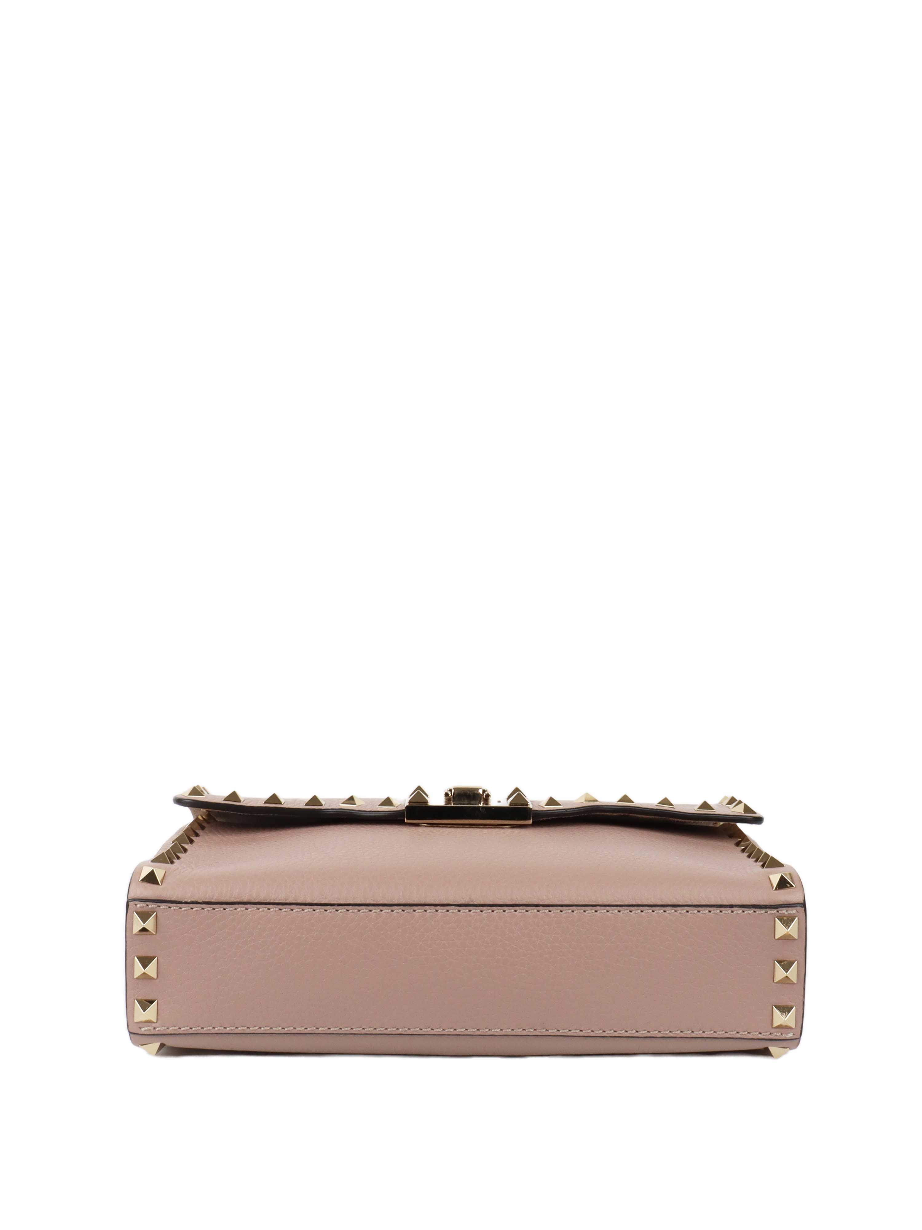 Valentino Small Rockstud Grainy Calfskin Crossbody Bag.