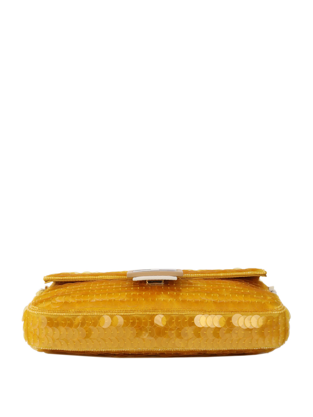 Fendi Yellow Sequin Baguette Shoulder Bag.