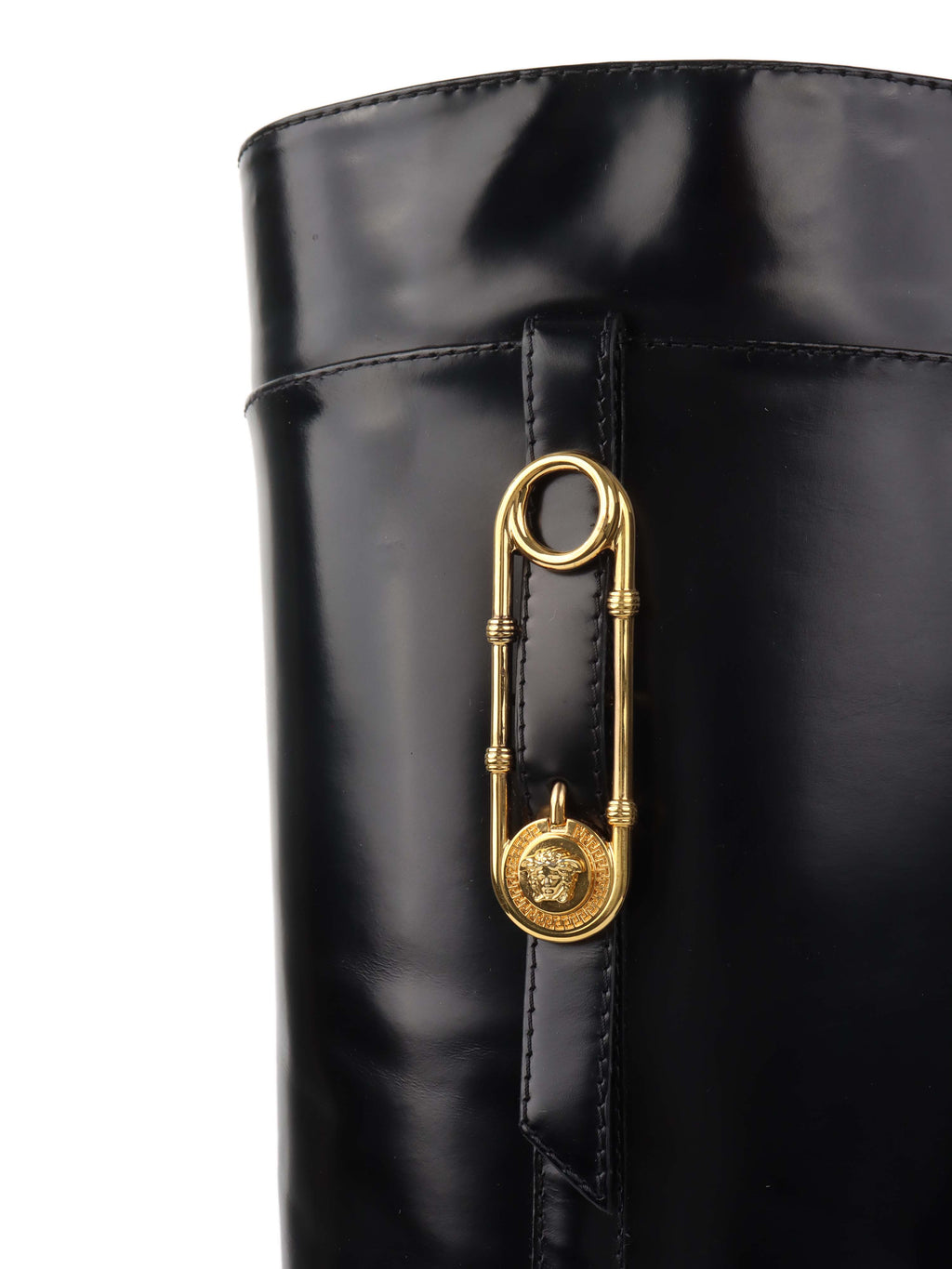 Versace Black Riding Boots.