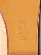 Chanel Wooden Wedge Chain Sandals 38.