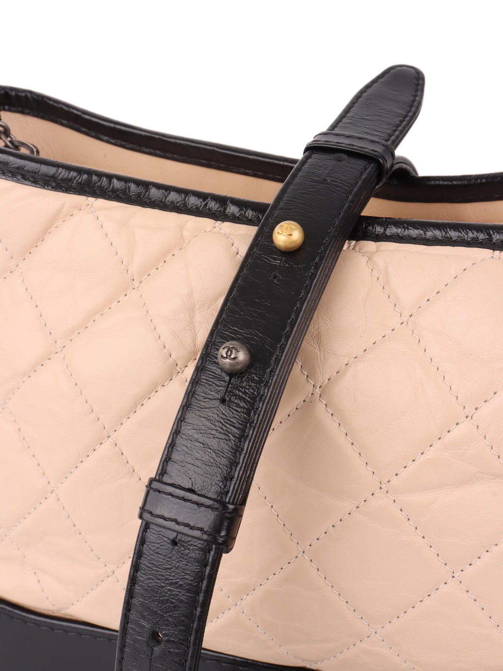 Chanel Large Gabrielle Black and Beige Shoulder Bag.
