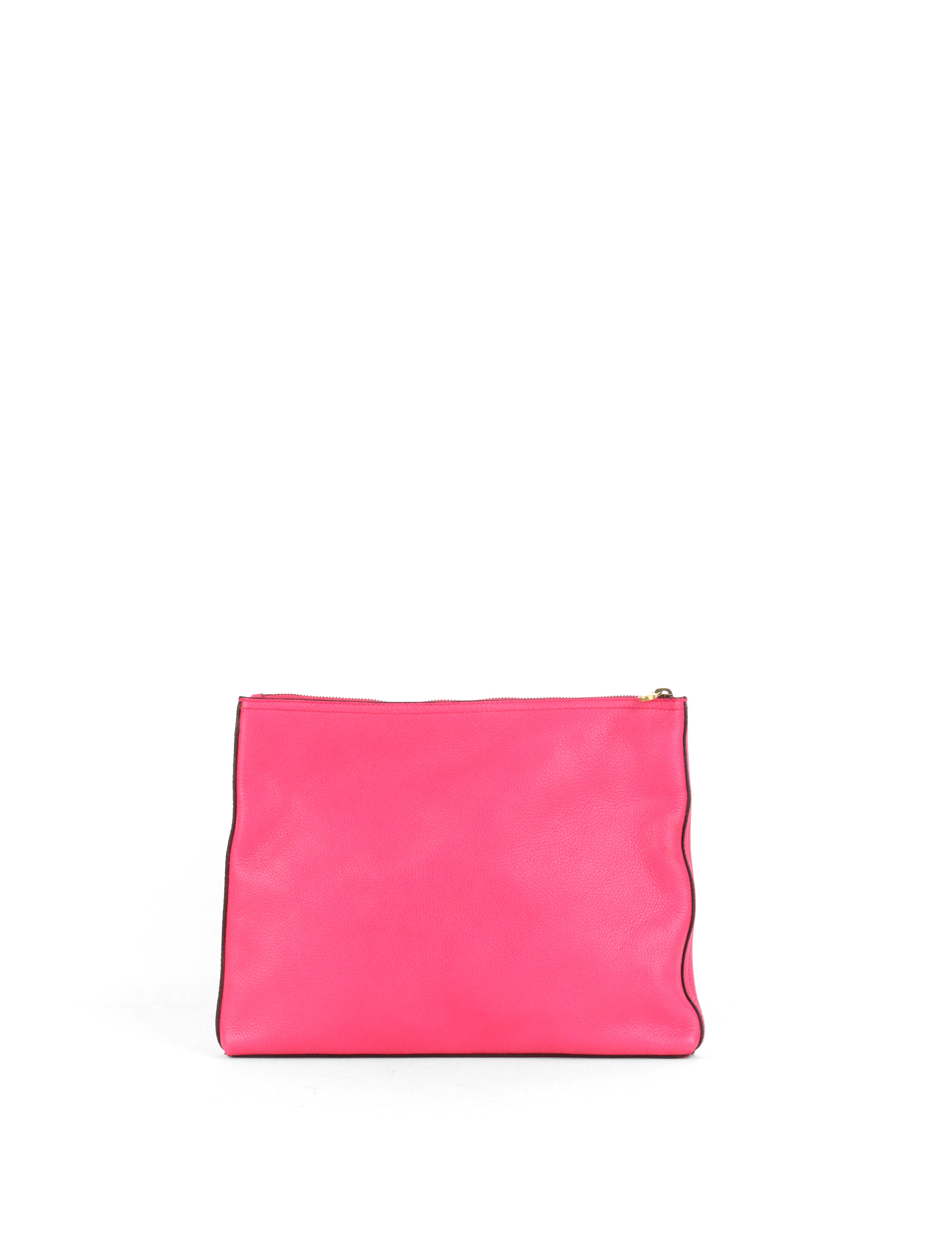 Gucci Vintage Bright Pink Logo Printed Pouch