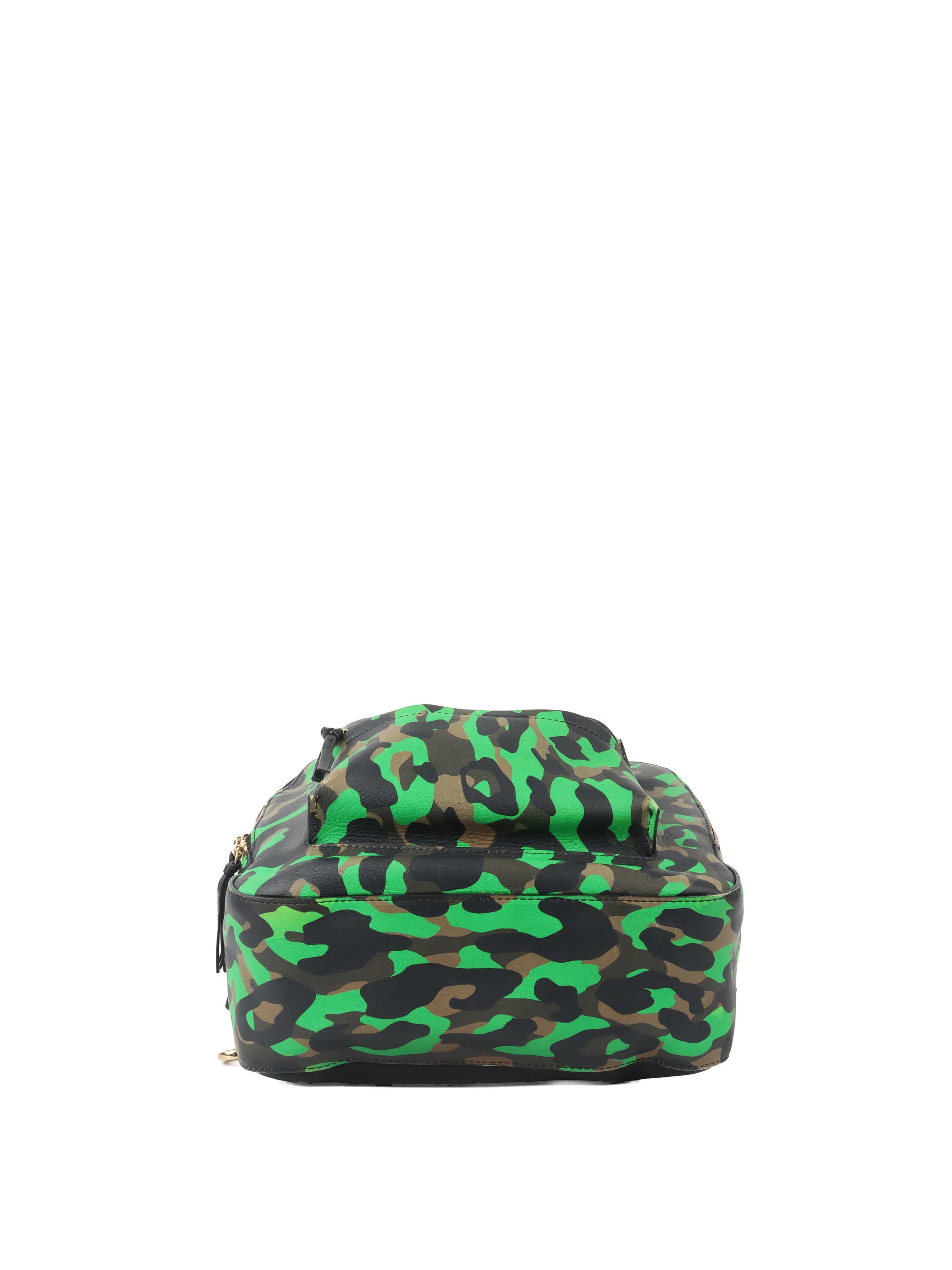 Versace Black and Green Medusa Backpack.