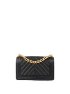 Chanel Black Chevron Caviar Medium Boy Bag.