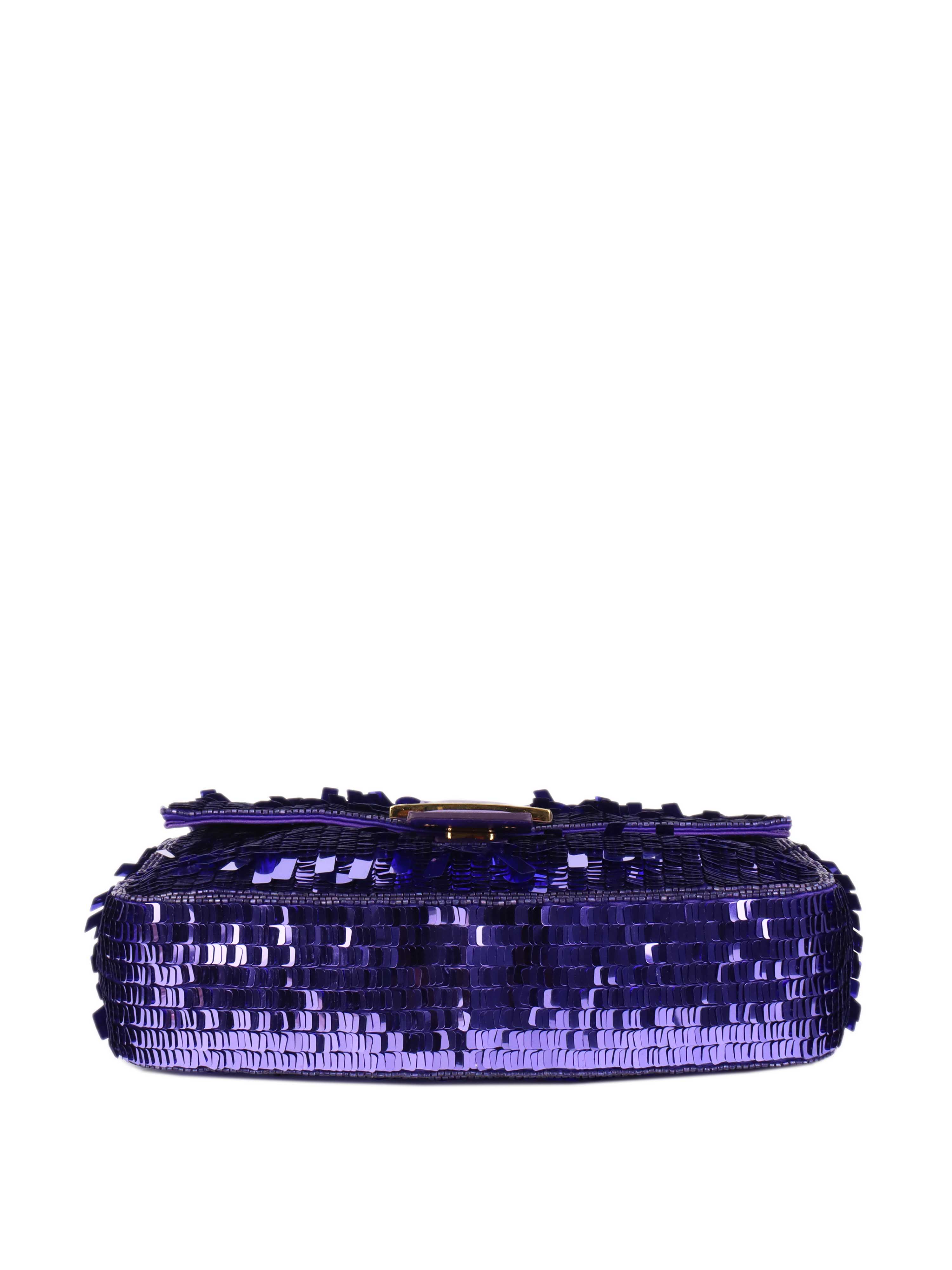 Fendi Purple Sequinned Baguette Bag.