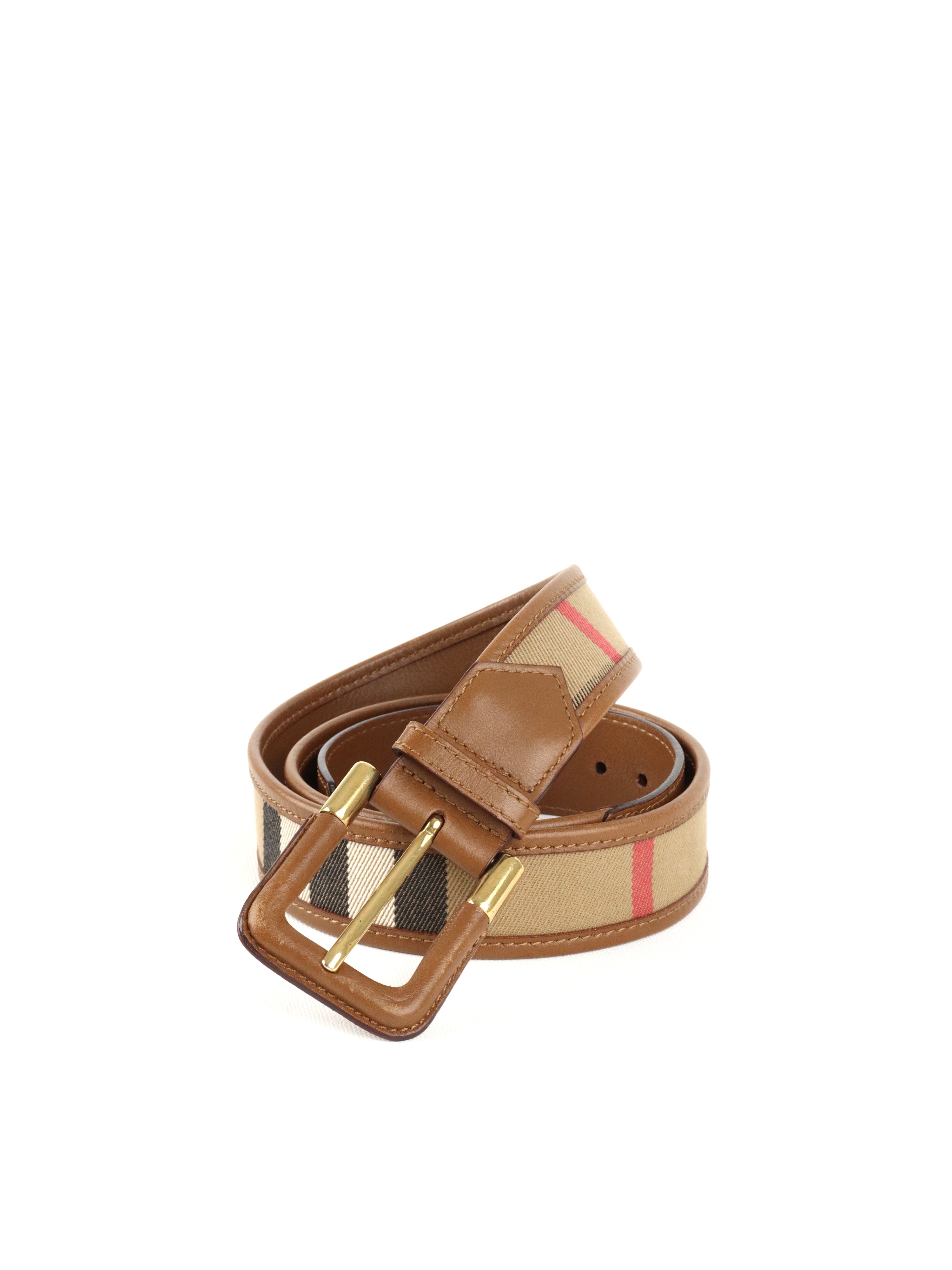 Burberry Brown/Beige Nova Check Canvas And Leather Belt – Votre Luxe