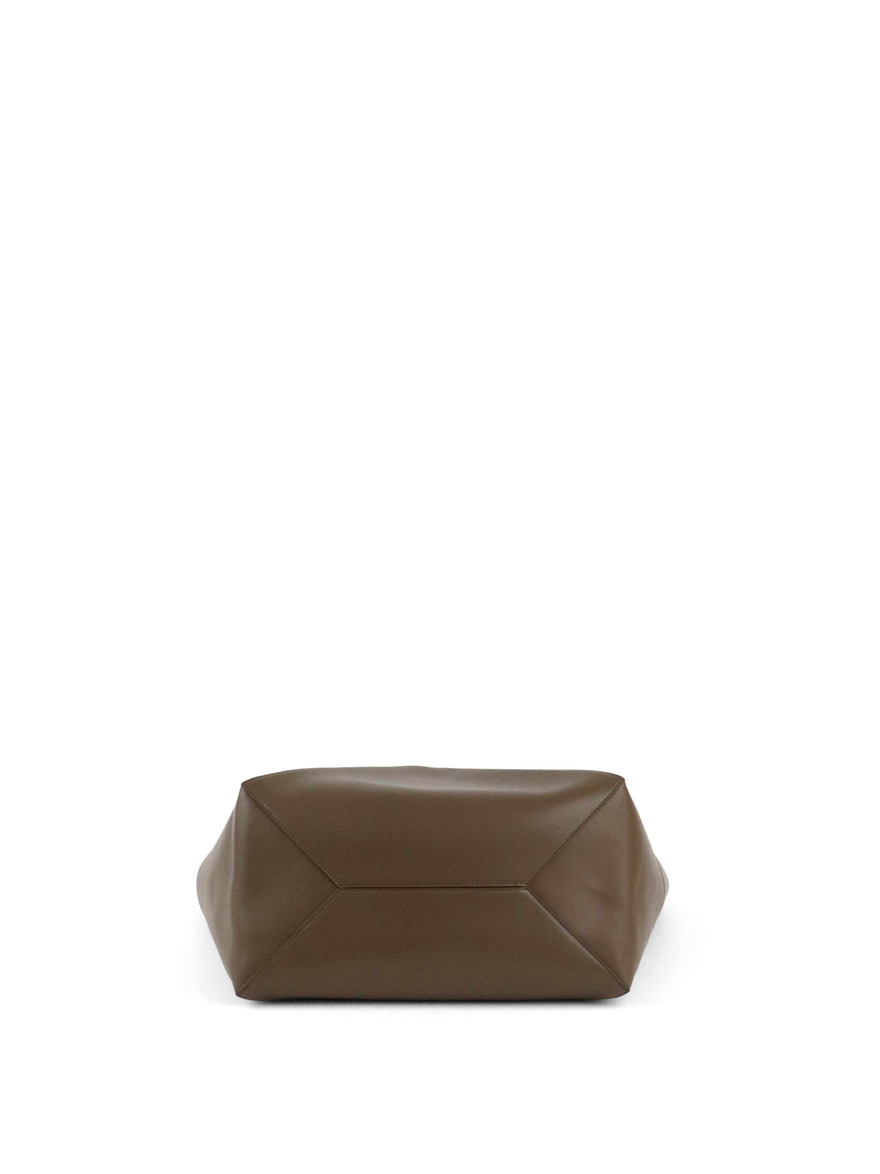 Loewe Large Dark Brown Puzzle Panelled Leather Tote Bag