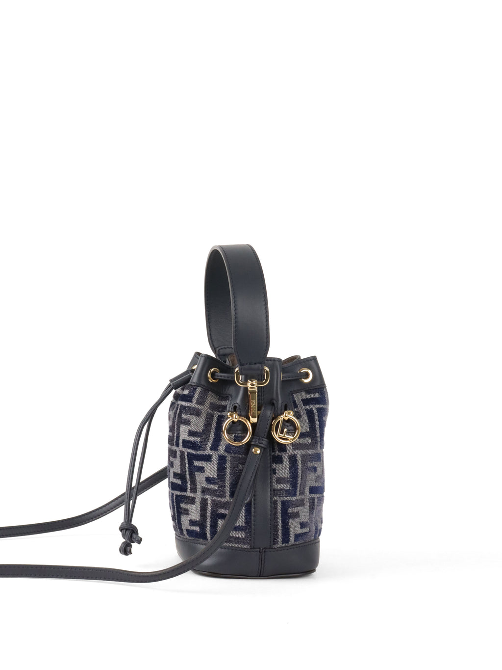 Fendi Mini Navy Fabric Mon Tresor Bucket Bag