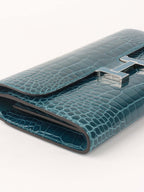 Hermes Alligator Constance Wallet Vert Bosphore.
