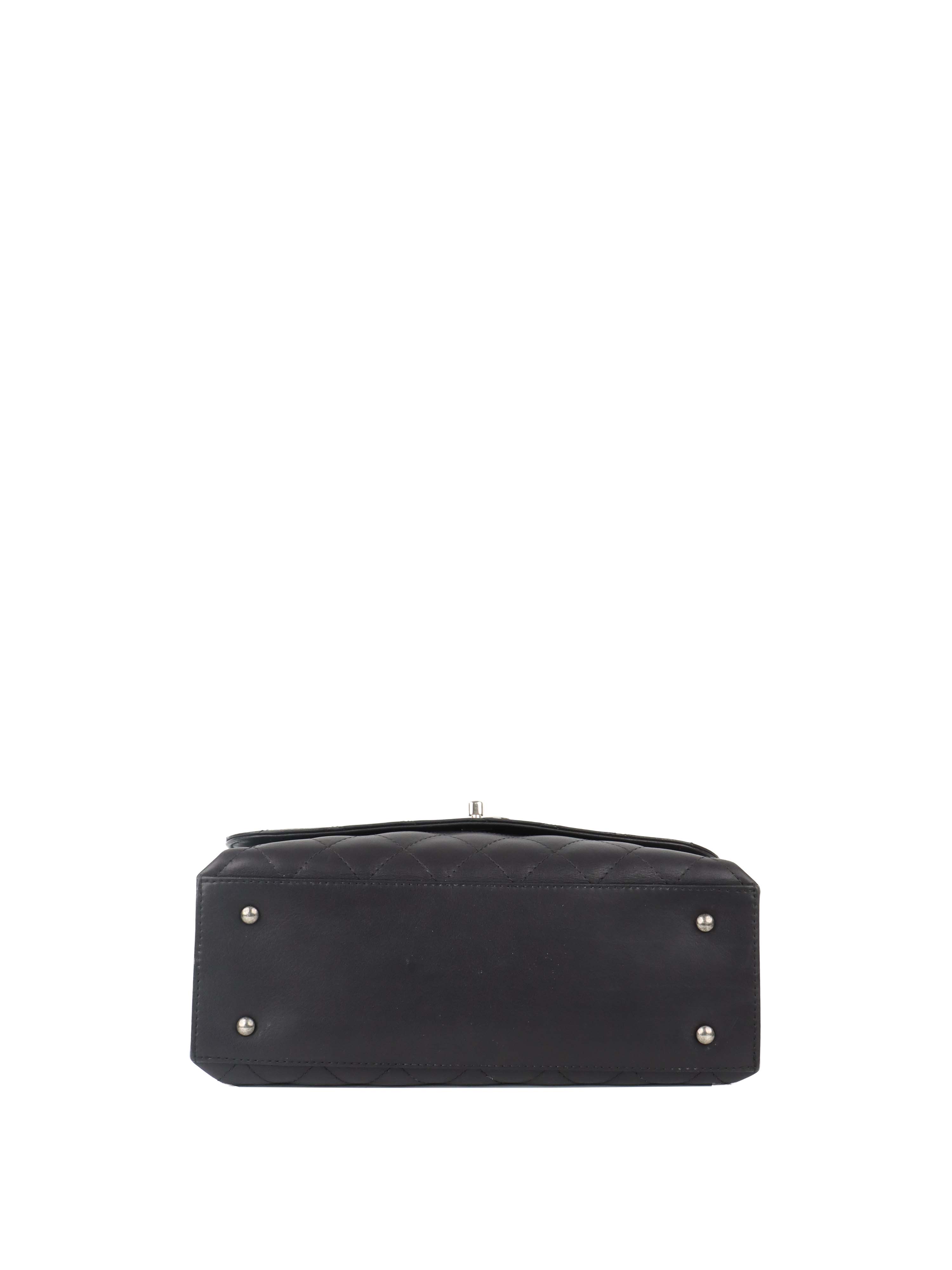 Chanel Black Lambskin 2016 Two - Way Bag SHW.