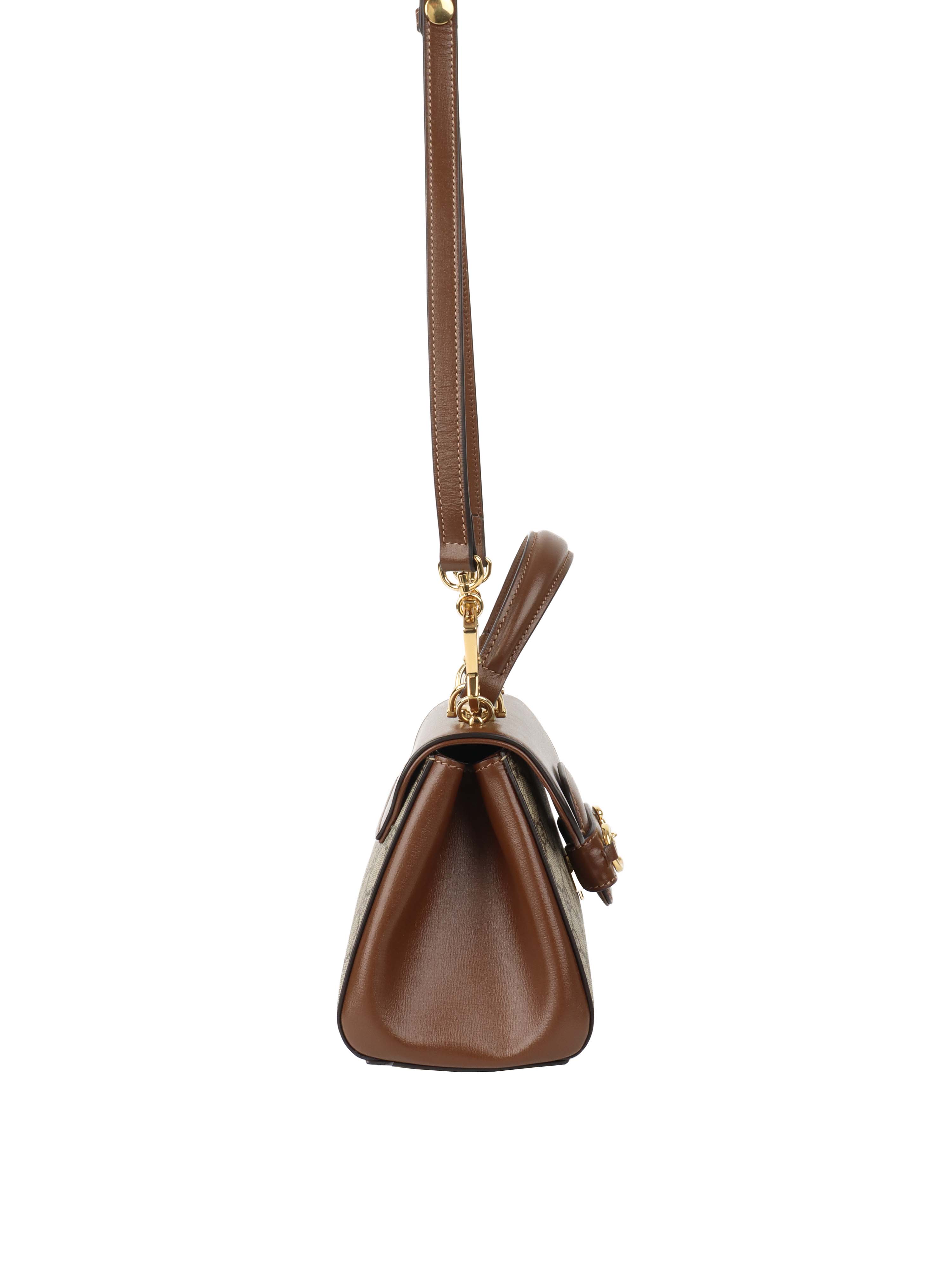 Gucci GG Supreme Horsebit 1955 Top Handle Bag