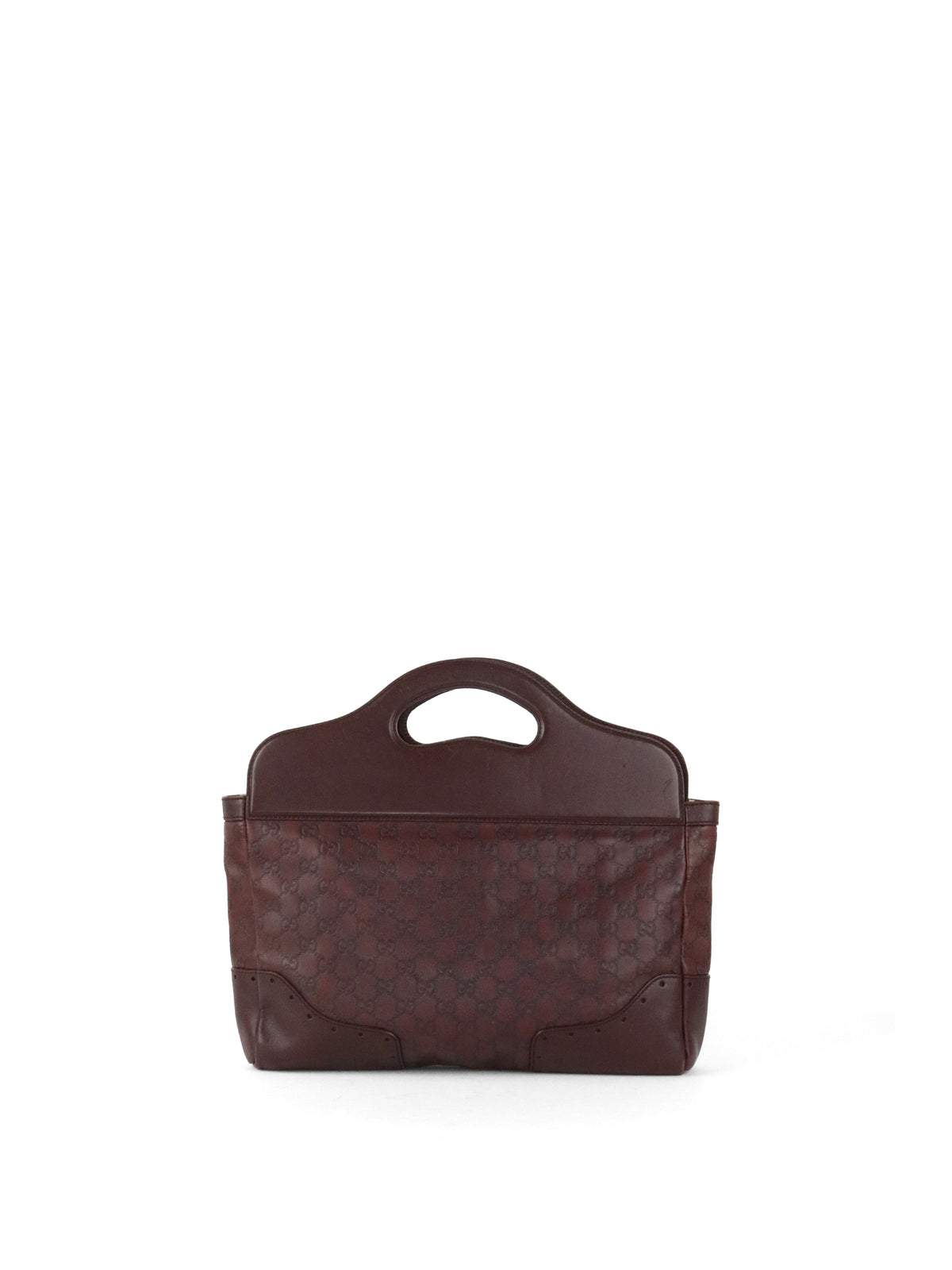 Gucci Vintage Medium Burgundy Guccissima Punch Top Handle Tote