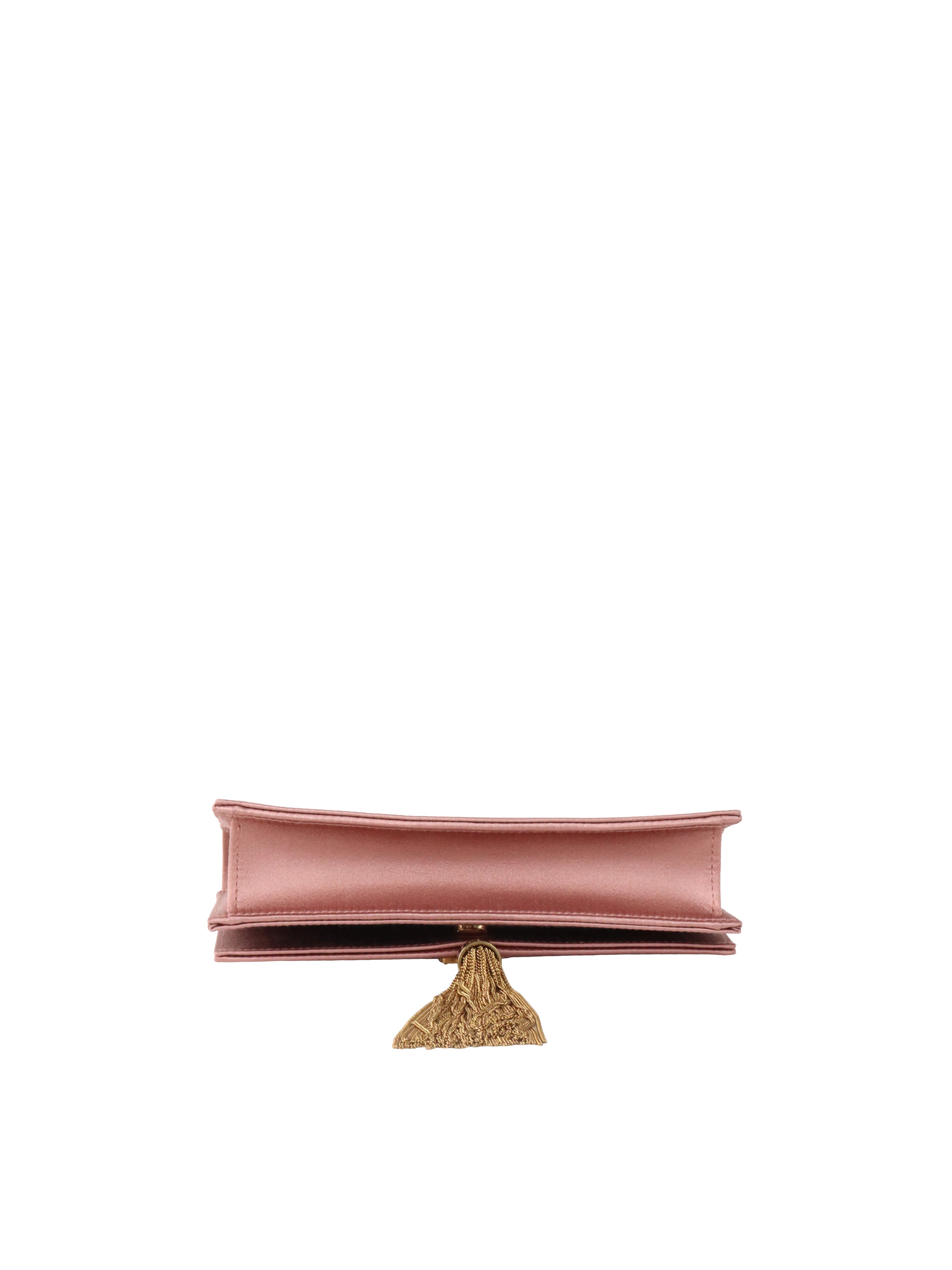 Saint Laurent Pink Satin Small Kate Tassel Bag GHW