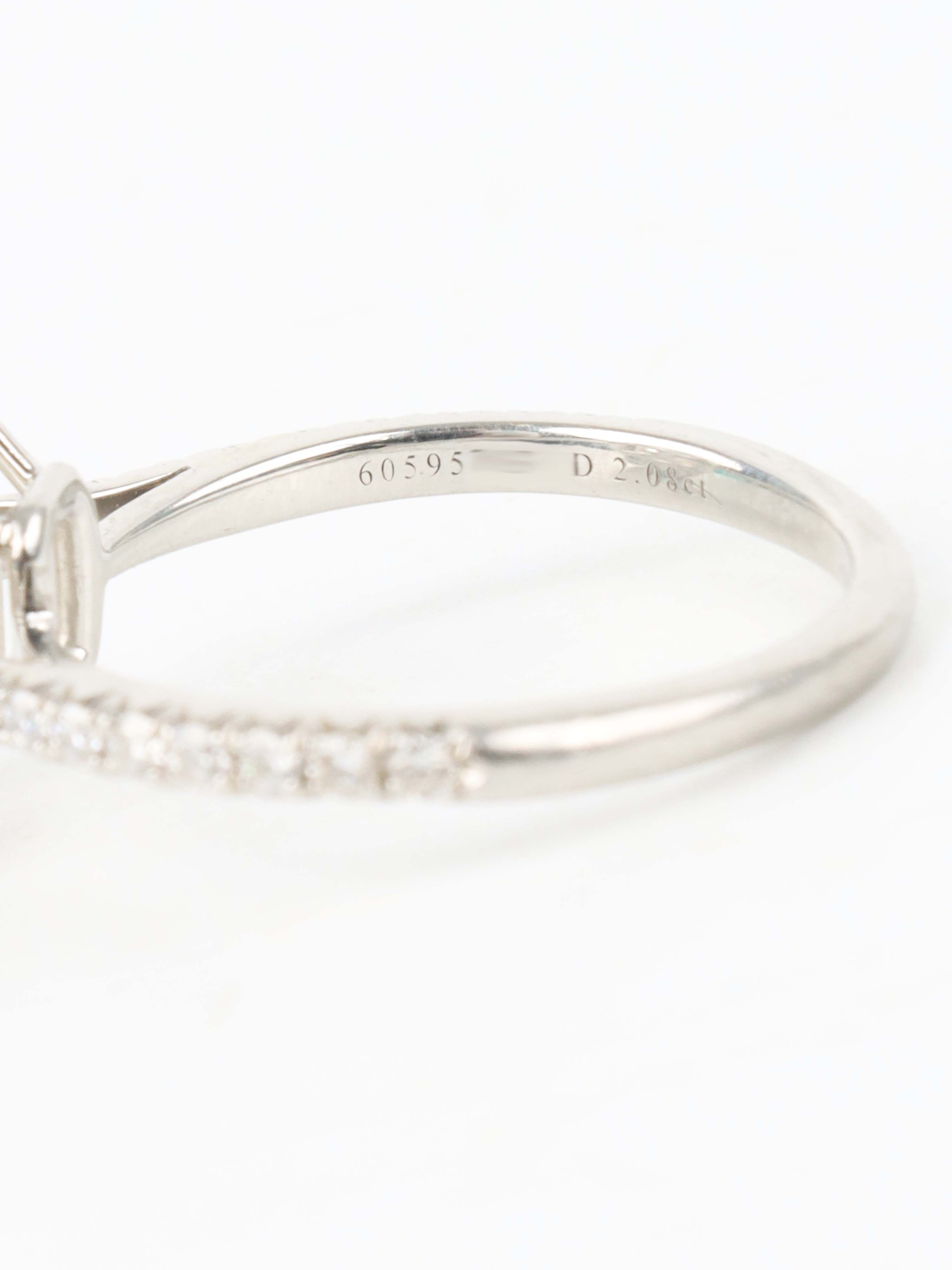 Tiffany & Co Rectangular Emerald Cut 2.08cts Diamond Ring.