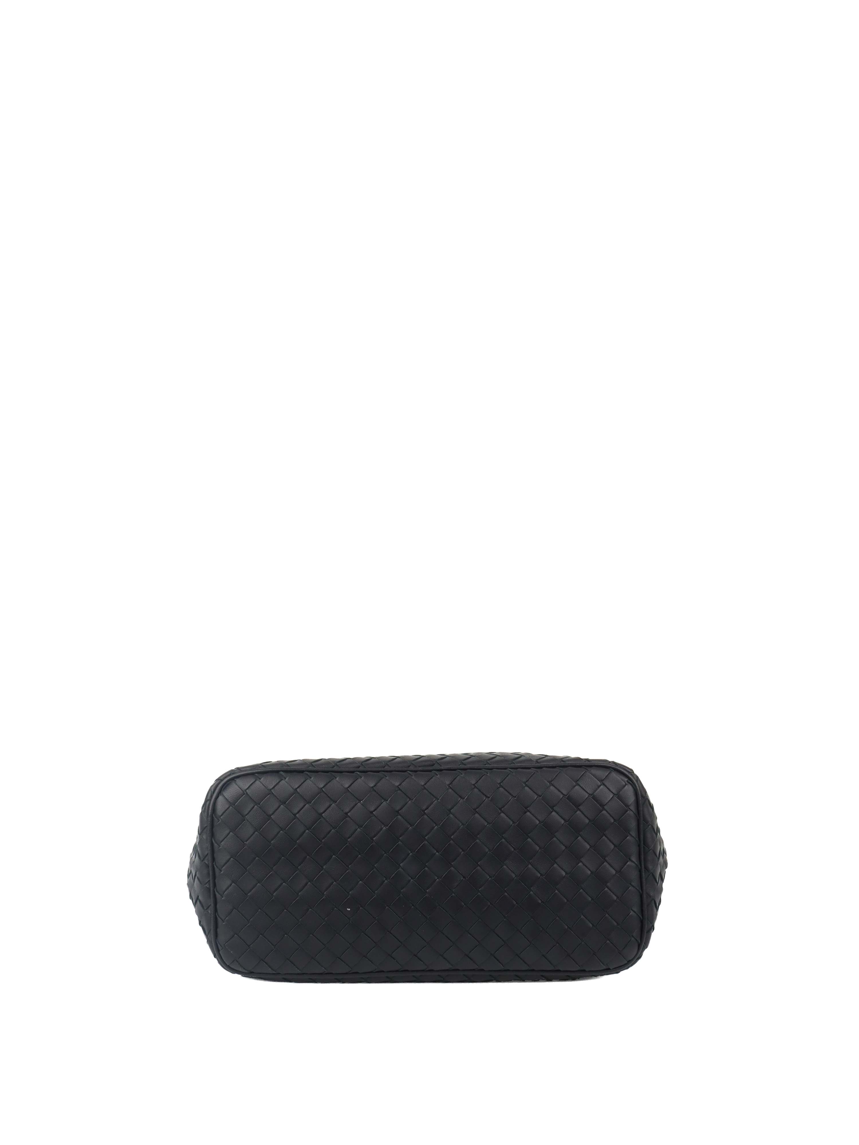Bottega Veneta Black Intrecciato Woven Small Shoulder Bag