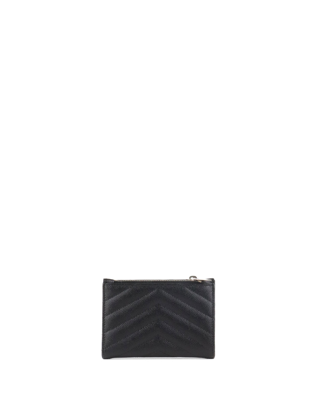 Saint Laurent Zipped Black Leather Wallet SHW