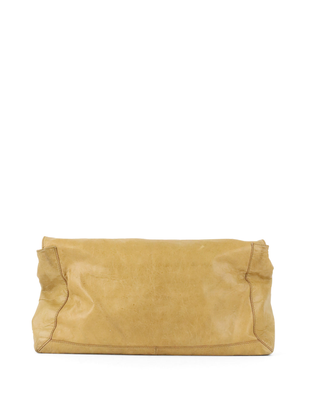 Fendi Vintage Senape Whipstitch Large Baguette