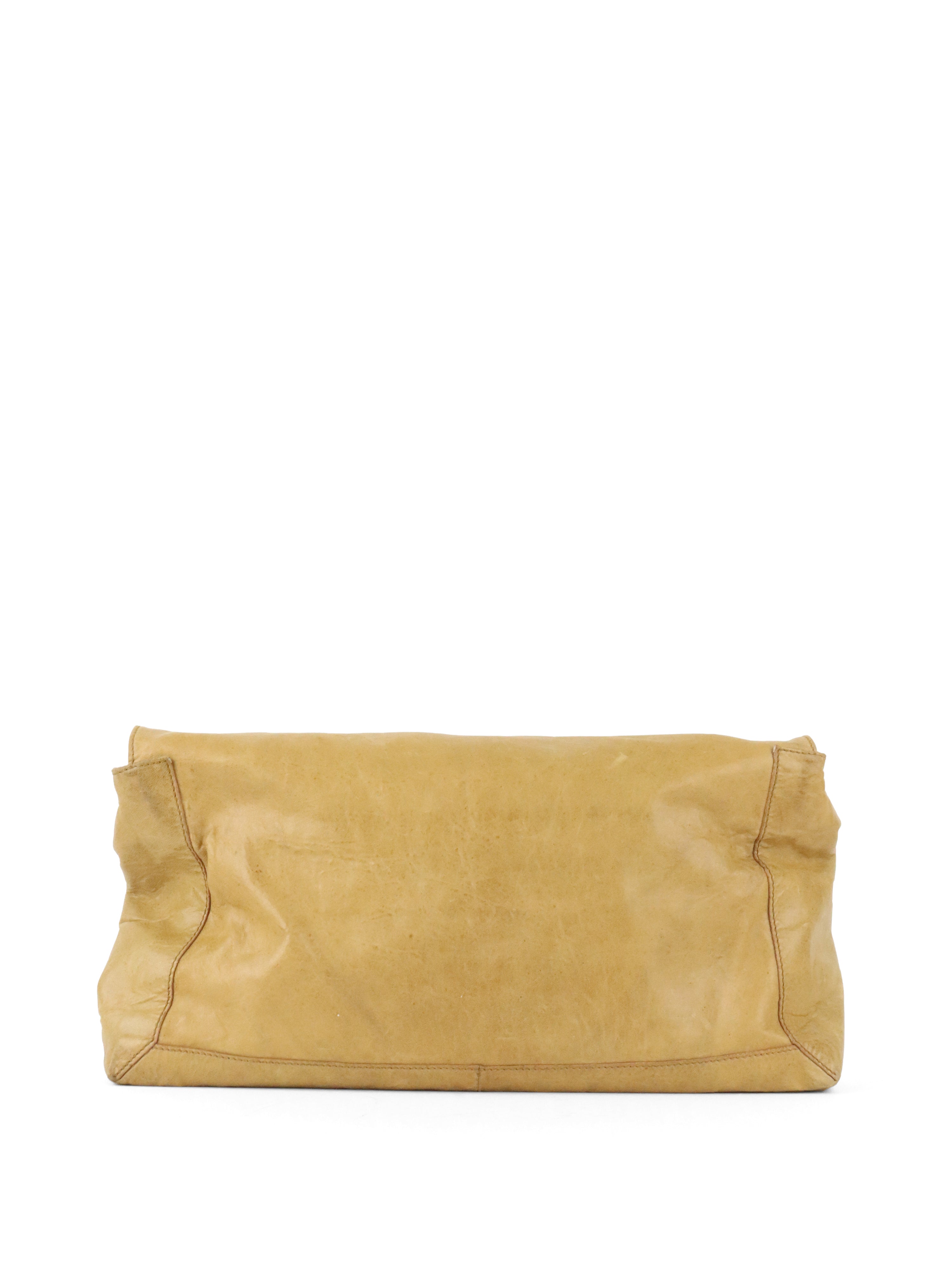 Fendi Vintage Senape Whipstitch Large Baguette