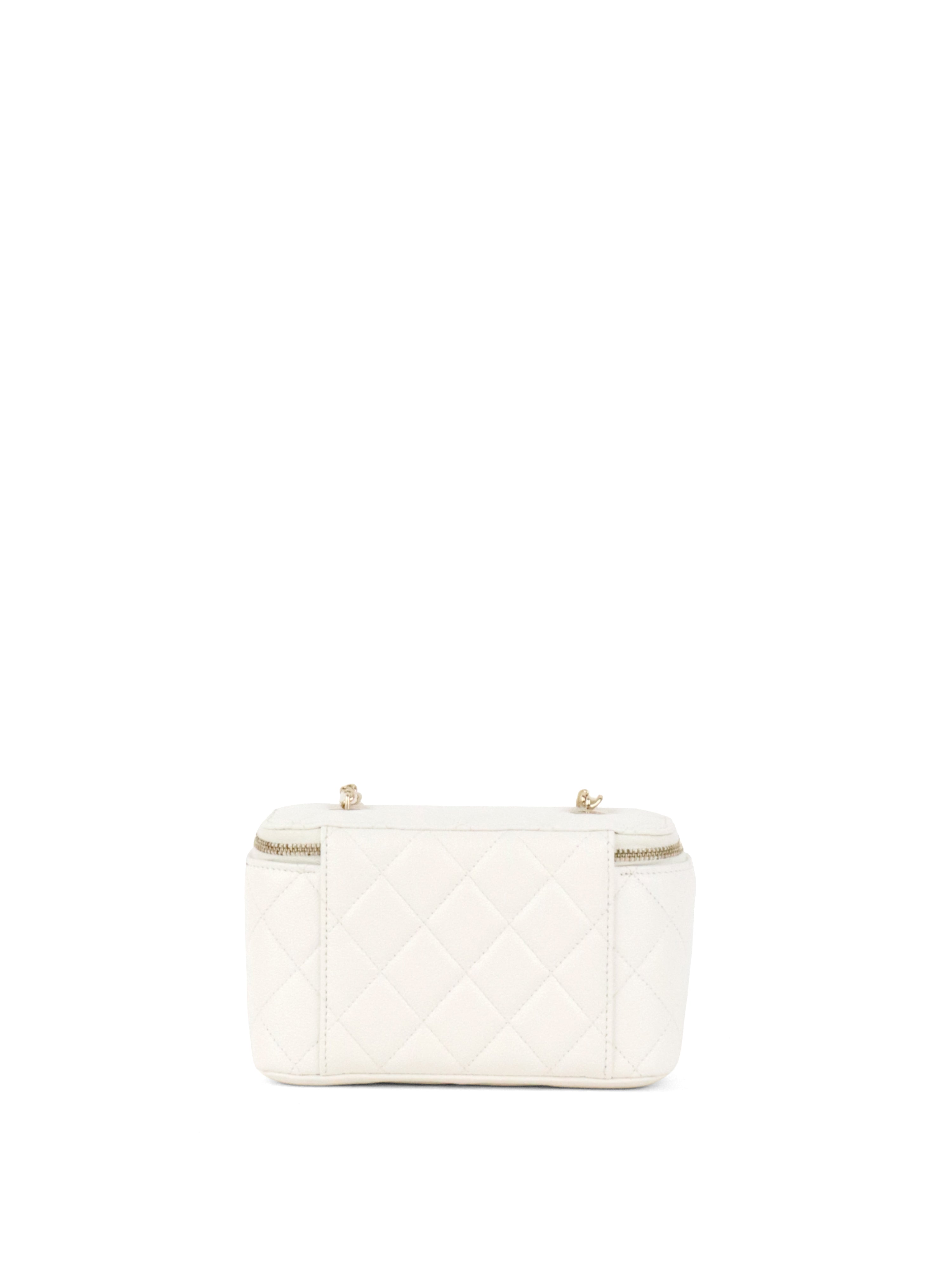 Chanel White Caviar Vanity Case