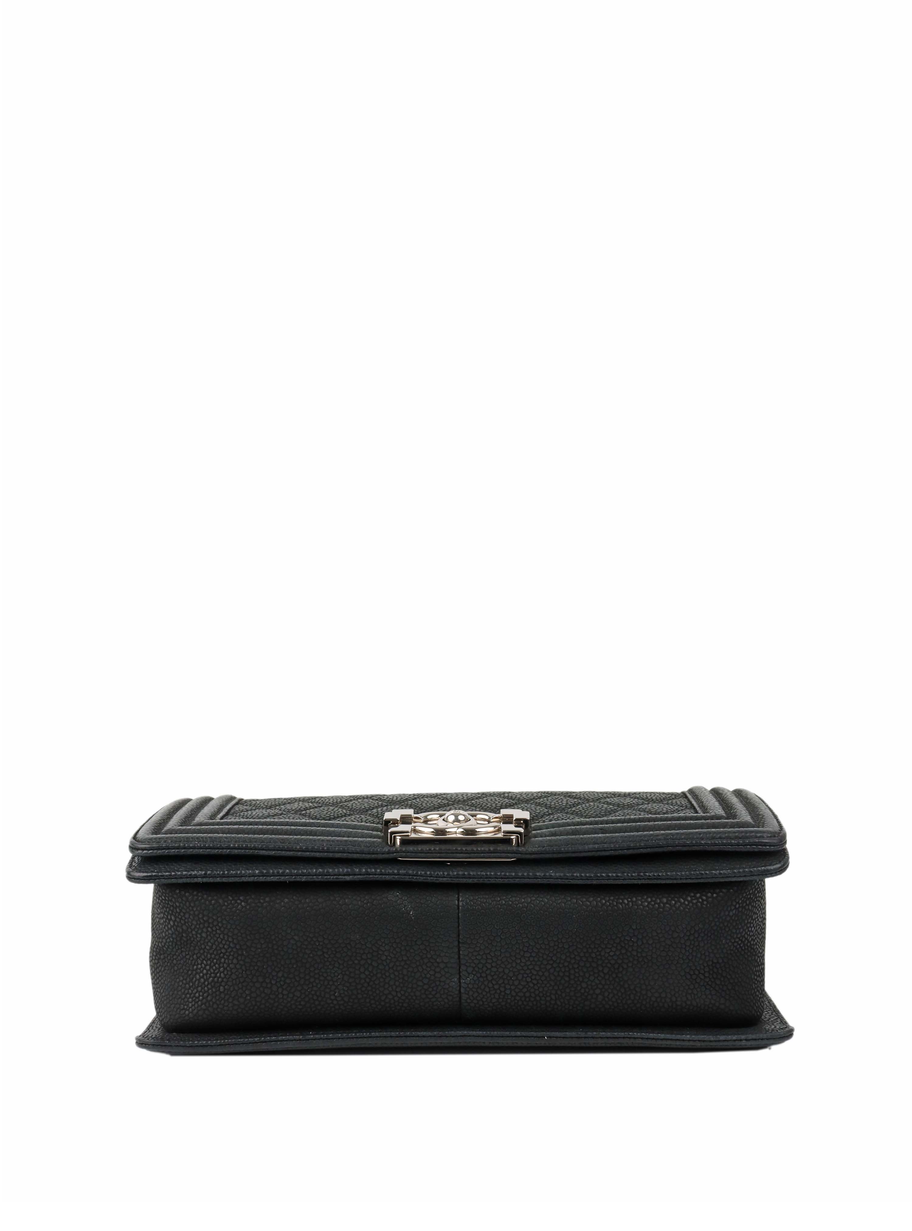 Chanel Black Medium Soft Caviar Boy Bag SHW.