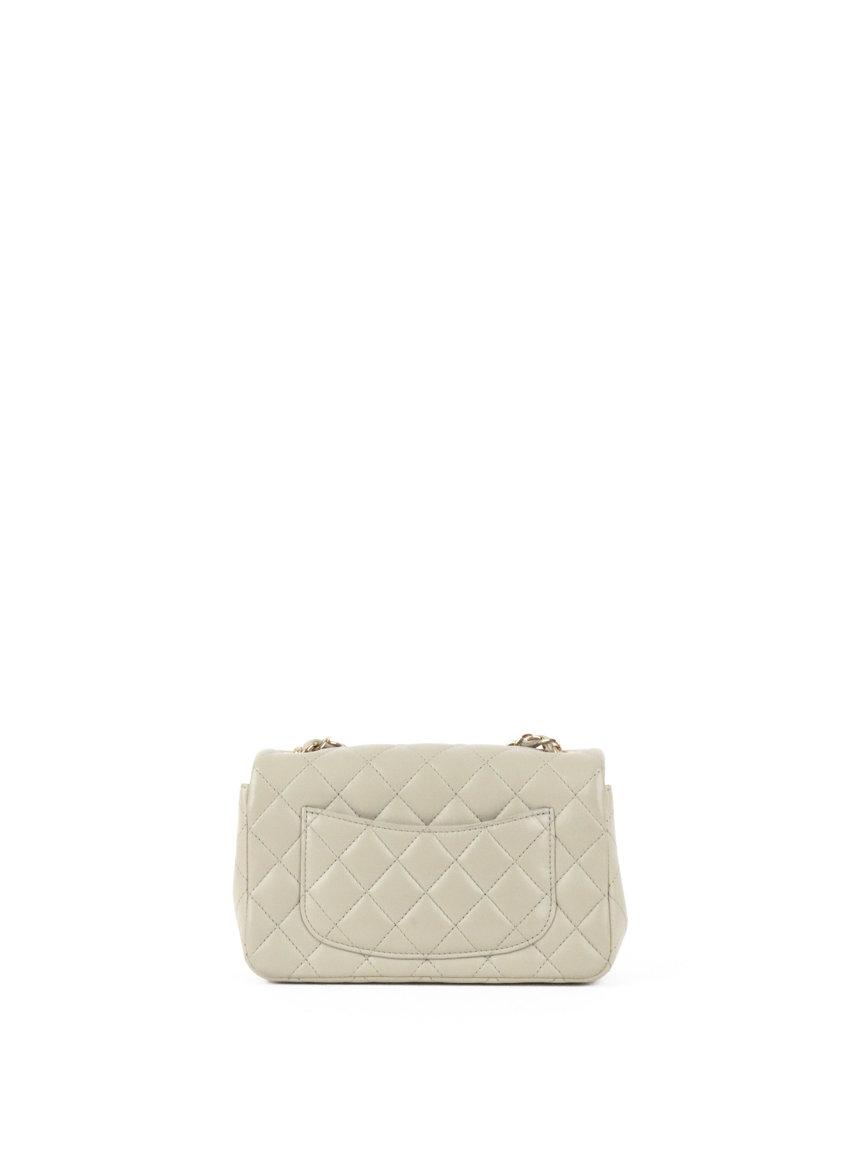 Chanel Light Grey Mini Classic Flap Bag