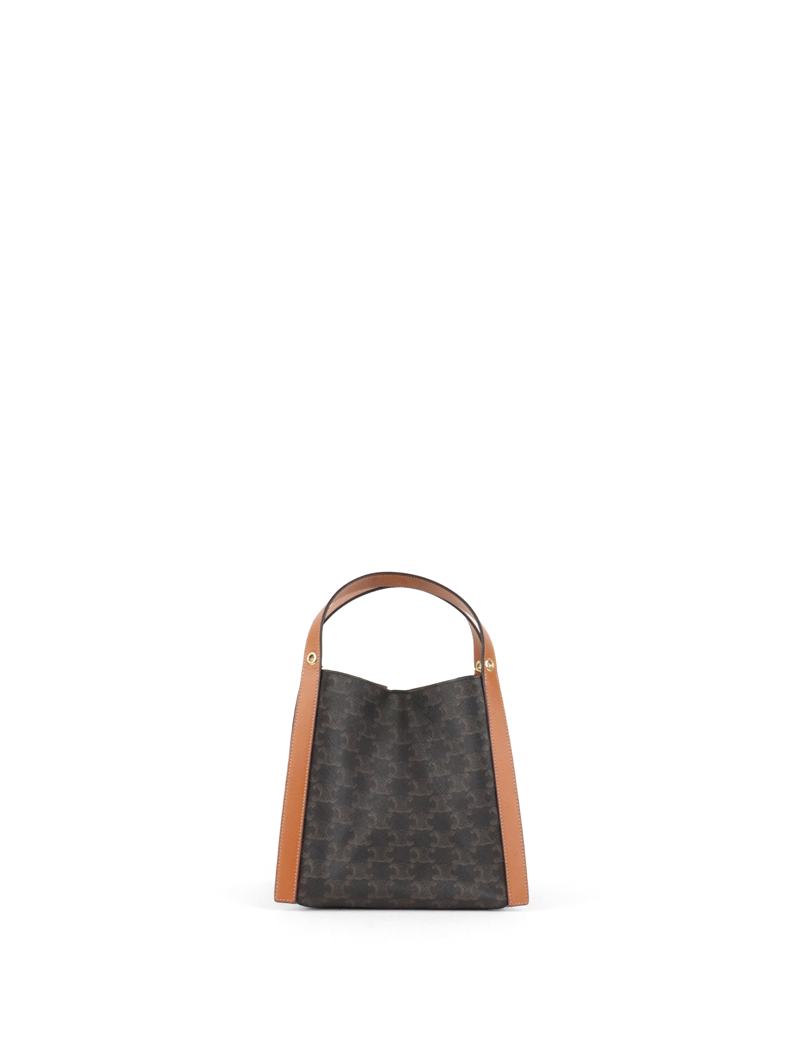 Celine Small Miel Triomphe Canvas Cube Bag