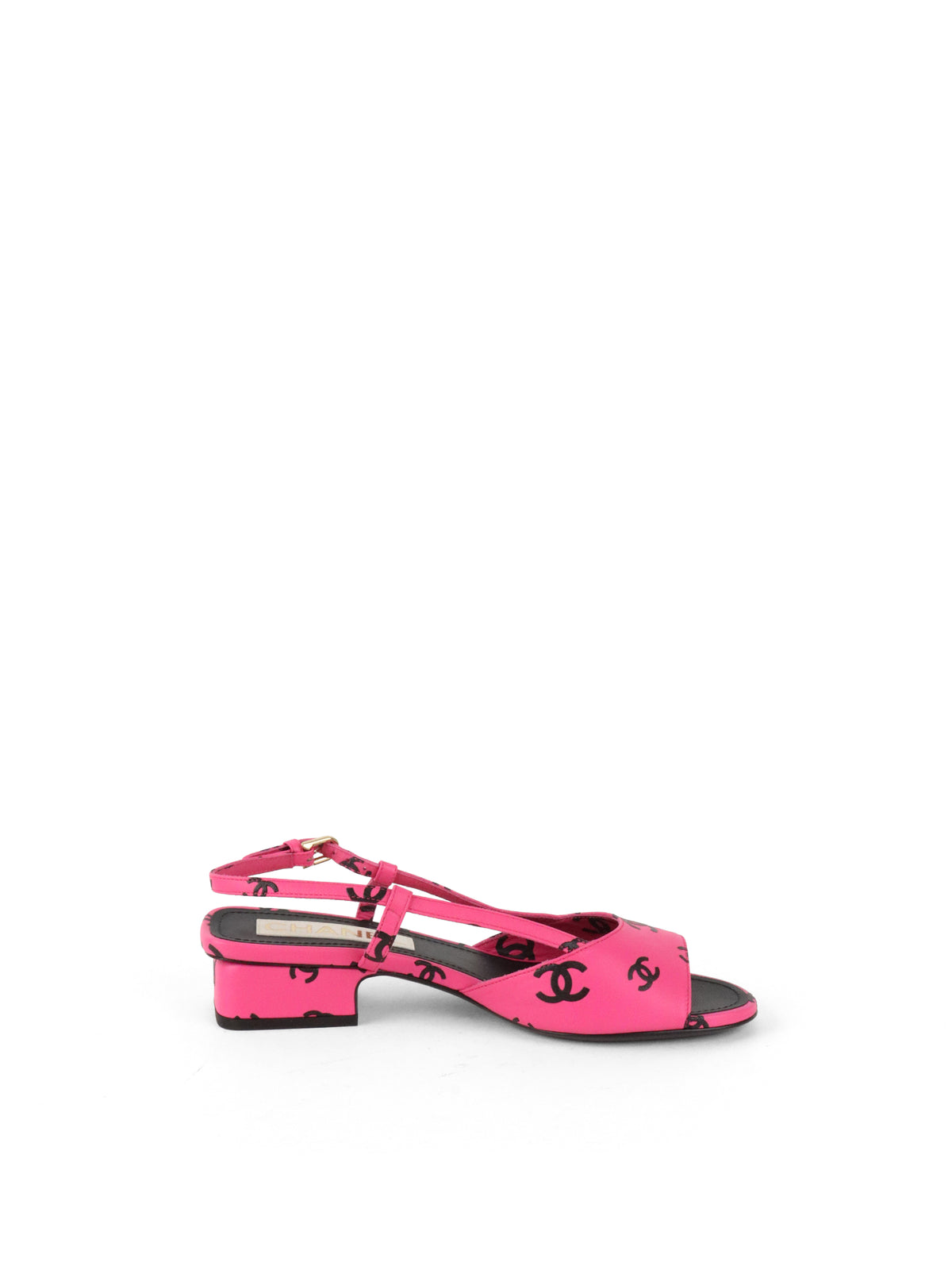 Chanel Dark Pink & Black Sandal