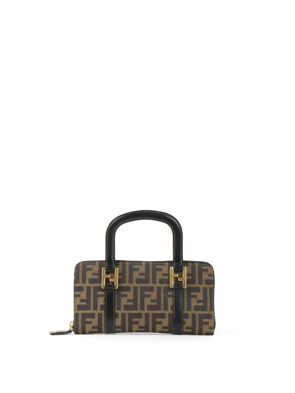 Fendi Vintage Zucca Canvas Top Handle Wallet Bag